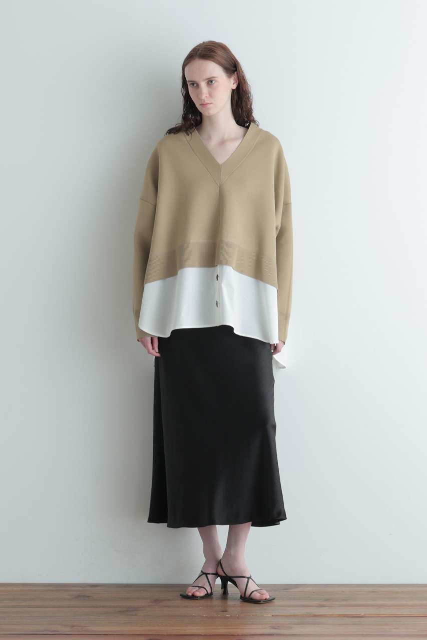 【ル フィル/LE PHIL】のレイヤードプルオーバー 人気、トレンドファッション・服の通販 founy(ファニー) 　ファッション　Fashion　レディースファッション　Fashion for Women　トップス・カットソー　Cut & Sew Tops　ニット　Knit Tops & Sweaters　カジュアルプルオーバー・ニットトップス　Pullovers & Knit Tops / Casual Pullovers　インナー　Innerwear　エレガント 上品　Elegant　シンプル　Simple, Minimal　ドッキング　Docking, Mixed Material　バランス　Balance, Style Balance　ビッグ　Big, Oversized　ボトム　Bottoms, Lower Wear　other-4|ID: prp329100004862876 ipo3291000000036809121