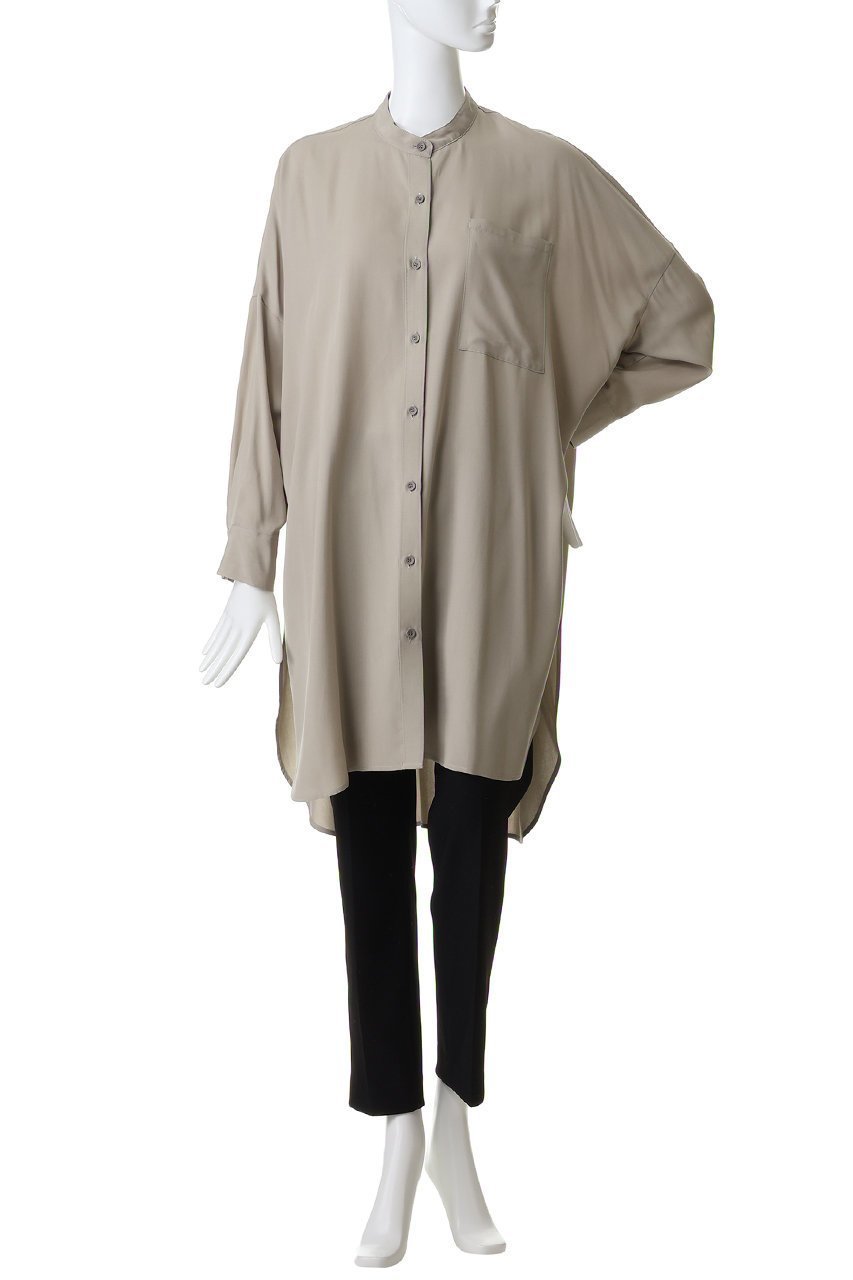 【ミズイロ インド/mizuiro ind】のT/R band collar long shirt シャツ 人気、トレンドファッション・服の通販 founy(ファニー) 　ファッション　Fashion　レディースファッション　Fashion for Women　トップス・カットソー　Cut & Sew Tops　シャツ・ブラウス・オフィスカジュアル　Elegant Blouses & Button-Ups　2026年　2026　おすすめ　Recommended / Our Picks　スリット　Slit, Slit Detail　スリーブ　Sleeve, Long Sleeve / Short Sleeve　ロング　Long, Long-Length　エレガント 上品　Elegant　夏　Summer　春　Spring　S/S・春夏　SS, Spring/Summer, Warm Season　other-2|ID: prp329100004862894 ipo3291000000036145158