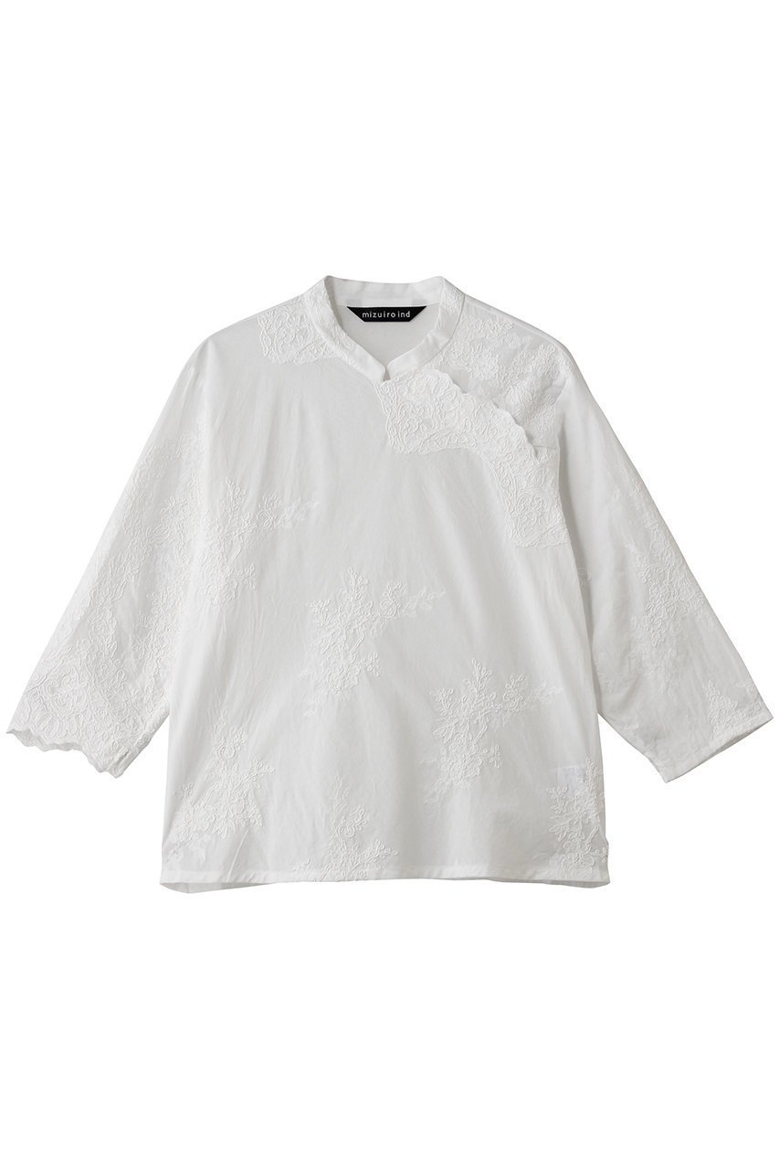 【ミズイロ インド/mizuiro ind】のlace chinoiserie shirt シャツ 人気、トレンドファッション・服の通販 founy(ファニー) 　ファッション　Fashion　レディースファッション　Fashion for Women　トップス・カットソー　Cut & Sew Tops　シャツ・ブラウス・オフィスカジュアル　Elegant Blouses & Button-Ups　2026年　2026　アンティーク　Antique-Inspired　スリーブ　Sleeve, Long Sleeve / Short Sleeve　マニッシュ　Mannish, Boyish　レース　Lace, Lace Fabric　ロング　Long, Long-Length　エレガント 上品　Elegant　夏　Summer　春　Spring　S/S・春夏　SS, Spring/Summer, Warm Season　 other-1|ID: prp329100004862896 ipo3291000000036145179