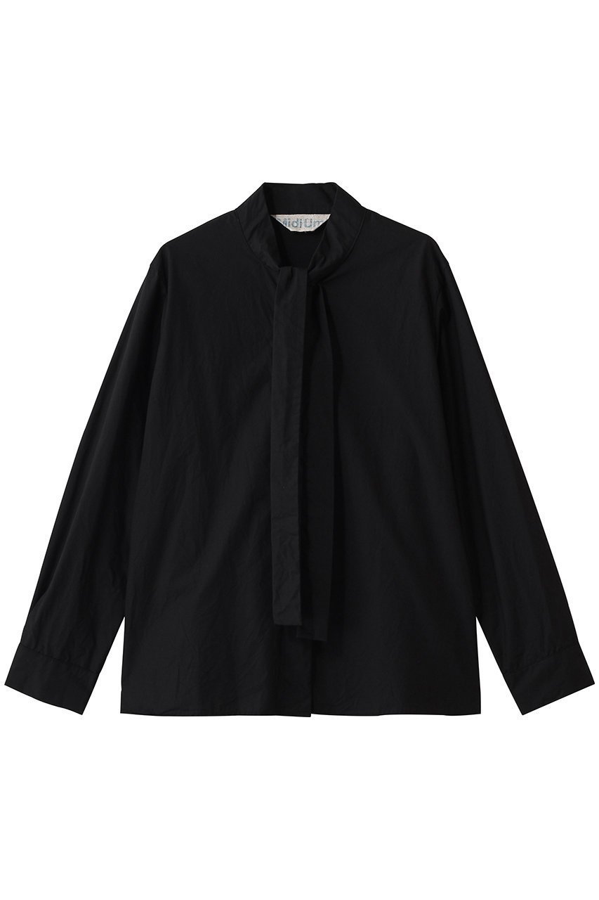 【ミディウミ/MidiUmi】のtie-neck shirt シャツ インテリア・キッズ・メンズ・レディースファッション・服の通販 founy(ファニー) 　ファッション　Fashion　レディースファッション　Fashion for Women　トップス・カットソー　Cut & Sew Tops　シャツ・ブラウス・オフィスカジュアル　Elegant Blouses & Button-Ups　2026年　2026　シンプル　Simple, Minimal　ジャケット　Jacket, Outerwear　スリーブ　Sleeve, Long Sleeve / Short Sleeve　パーティ　Party, Party Style　フェミニン　Feminine, Girly　リボン　Ribbon, Bow　ロング　Long, Long-Length　夏　Summer　春　Spring　S/S・春夏　SS, Spring/Summer, Warm Season　black|ID: prp329100004862927 ipo3291000000036146875