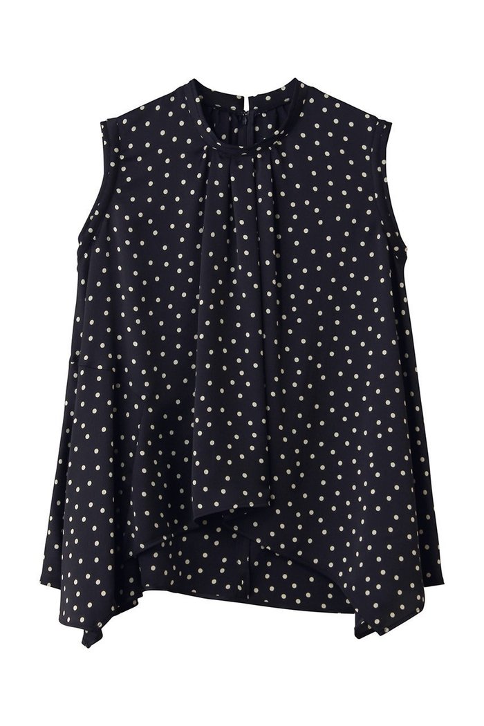 【ランバン オン ブルー/LANVIN en Bleu】のMarina dot/Heartブラウス インテリア・キッズ・メンズ・レディースファッション・服の通販 founy(ファニー) https://founy.com/ ファッション Fashion レディースファッション Fashion for Women トップス・カットソー Cut & Sew Tops キャミソール&ノースリーブ Camisoles & Sleeveless Tops シャツ・ブラウス・オフィスカジュアル Elegant Blouses & Button-Ups 2026年 2026 コレクション Collection, Seasonal Line サテン Satin, Glossy Fabric ジャケット Jacket, Outerwear ドット Polka Dot, Dot Pattern ノースリーブ Sleeveless, No-Sleeve プリント Print, Printed Pattern ランダム Random, Irregular レギュラー Regular, Standard Fit 夏 Summer 春 Spring S/S・春夏 SS, Spring/Summer, Warm Season |ID: prp329100004862935 ipo3291000000036147270