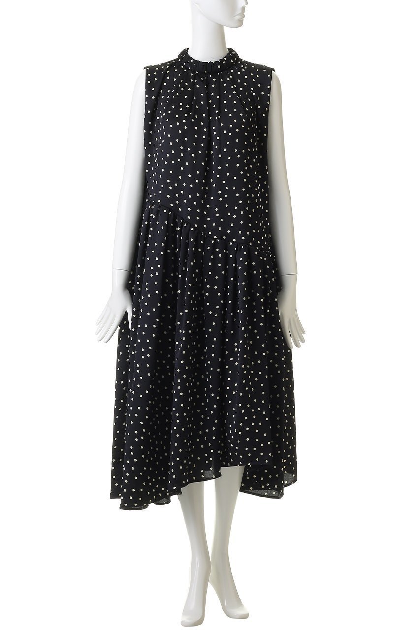 【ランバン オン ブルー/LANVIN en Bleu】のMarina dot/Heartワンピース 人気、トレンドファッション・服の通販 founy(ファニー) 　ファッション　Fashion　レディースファッション　Fashion for Women　ワンピース　Dresses　チュニック　Tunic Tops & Dresses　2026年　2026　イレギュラー　Irregular Design　クラシカル　Classical, Vintage-Inspired　コレクション　Collection, Seasonal Line　サテン　Satin, Glossy Fabric　チュニック　Tunic, Long Top　ドット　Polka Dot, Dot Pattern　フェミニン　Feminine, Girly　プリント　Print, Printed Pattern　ランダム　Random, Irregular　ロング　Long, Long-Length　夏　Summer　春　Spring　S/S・春夏　SS, Spring/Summer, Warm Season　other-2|ID: prp329100004862936 ipo3291000000036147285