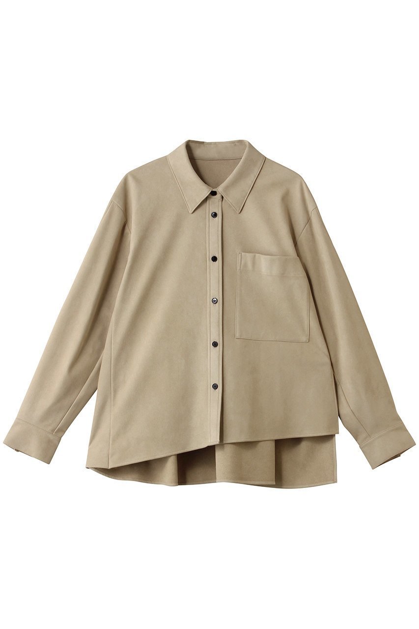 【ランバン オン ブルー/LANVIN en Bleu】のフェイクスエードフレアシャツ 人気、トレンドファッション・服の通販 founy(ファニー) 　ファッション　Fashion　レディースファッション　Fashion for Women　トップス・カットソー　Cut & Sew Tops　シャツ・ブラウス・オフィスカジュアル　Elegant Blouses & Button-Ups　2026年　2026　スリット　Slit, Slit Detail　スリーブ　Sleeve, Long Sleeve / Short Sleeve　フレア　Flare, Flared　ロング　Long, Long-Length　夏　Summer　春　Spring　S/S・春夏　SS, Spring/Summer, Warm Season　 other-1|ID: prp329100004862937 ipo3291000000036147292