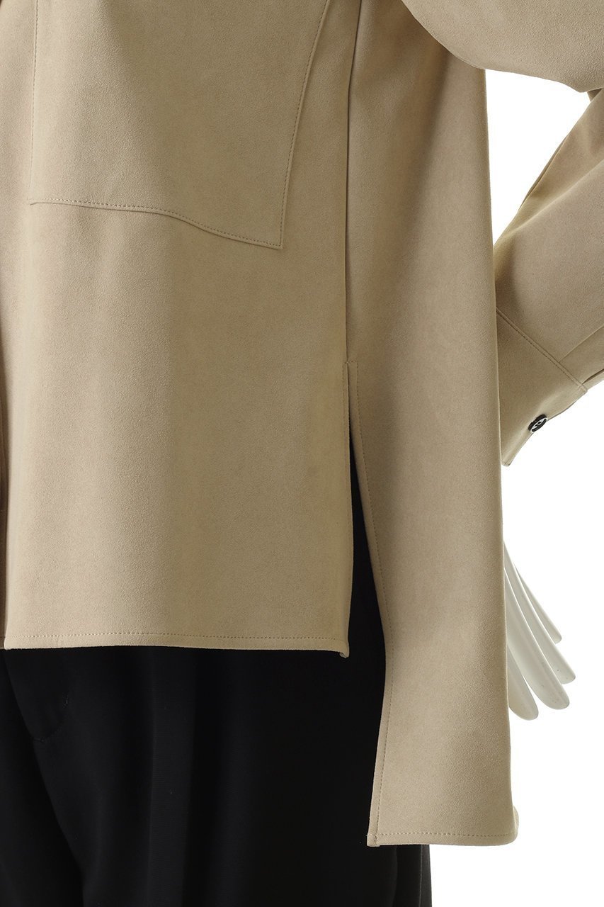 【ランバン オン ブルー/LANVIN en Bleu】のフェイクスエードフレアシャツ 人気、トレンドファッション・服の通販 founy(ファニー) 　ファッション　Fashion　レディースファッション　Fashion for Women　トップス・カットソー　Cut & Sew Tops　シャツ・ブラウス・オフィスカジュアル　Elegant Blouses & Button-Ups　2026年　2026　スリット　Slit, Slit Detail　スリーブ　Sleeve, Long Sleeve / Short Sleeve　フレア　Flare, Flared　ロング　Long, Long-Length　夏　Summer　春　Spring　S/S・春夏　SS, Spring/Summer, Warm Season　other-6|ID: prp329100004862937 ipo3291000000036147303