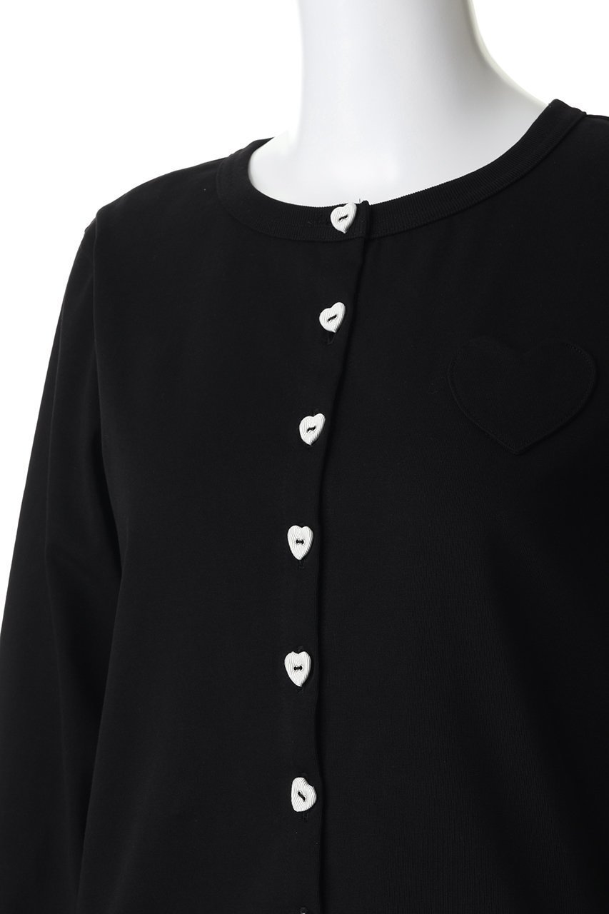 【ミュベール/MUVEIL】の【2/27 0:00販売開始】ハートボタン天竺カーディガン 人気、トレンドファッション・服の通販 founy(ファニー) 　ファッション　Fashion　レディースファッション　Fashion for Women　トップス・カットソー　Cut & Sew Tops　カーディガン・羽織り　Layered Style Cardigans　シャツ・ブラウス・オフィスカジュアル　Elegant Blouses & Button-Ups　ロングTシャツ・Tシャツ　Longline T-Shirts & Tees　カットソー・ベーシックTシャツ　Cut-and-Sewn Tops / Stretch Tees & Basics　2026年　2026　カーディガン　Cardigan, Knitwear　クロップド　Cropped, Short Length　コンパクト　Compact, Small Size　モノトーン　Monotone, Black and White　夏　Summer　春　Spring　S/S・春夏　SS, Spring/Summer, Warm Season　other-5|ID: prp329100004864050 ipo3291000000036190152