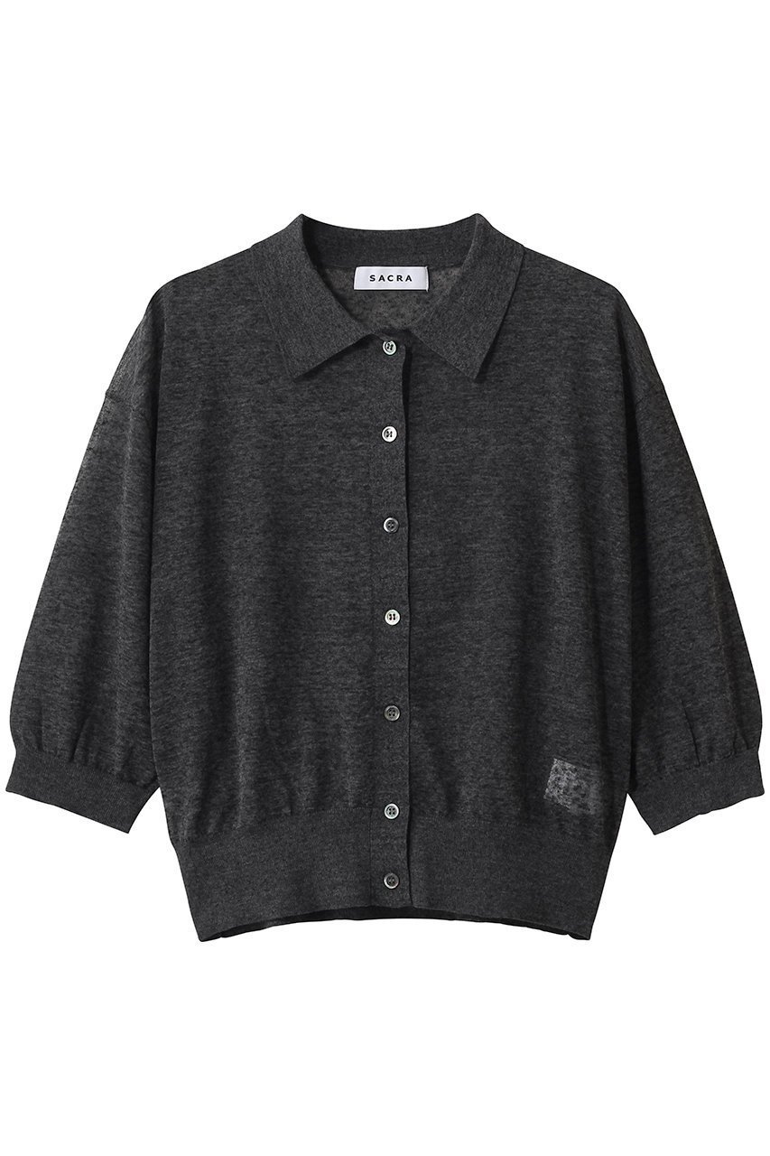 【サクラ/SACRA】のメランジシアーカーディガン インテリア・キッズ・メンズ・レディースファッション・服の通販 founy(ファニー) 　ファッション　Fashion　レディースファッション　Fashion for Women　トップス・カットソー　Cut & Sew Tops　ニット　Knit Tops & Sweaters　カーディガン・羽織り　Layered Style Cardigans　2026年　2026　おすすめ　Recommended / Our Picks　カーディガン　Cardigan, Knitwear　クロップド　Cropped, Short Length　シアー　Sheer, See-Through　スリーブ　Sleeve, Long Sleeve / Short Sleeve　ハーフ　Half, Half-Length　バランス　Balance, Style Balance　メランジ　Melange, Mixed Yarn　リネン　Linen, Linen Fabric　夏　Summer　春　Spring　S/S・春夏　SS, Spring/Summer, Warm Season　チャコール|ID: prp329100004864072 ipo3291000000036190384