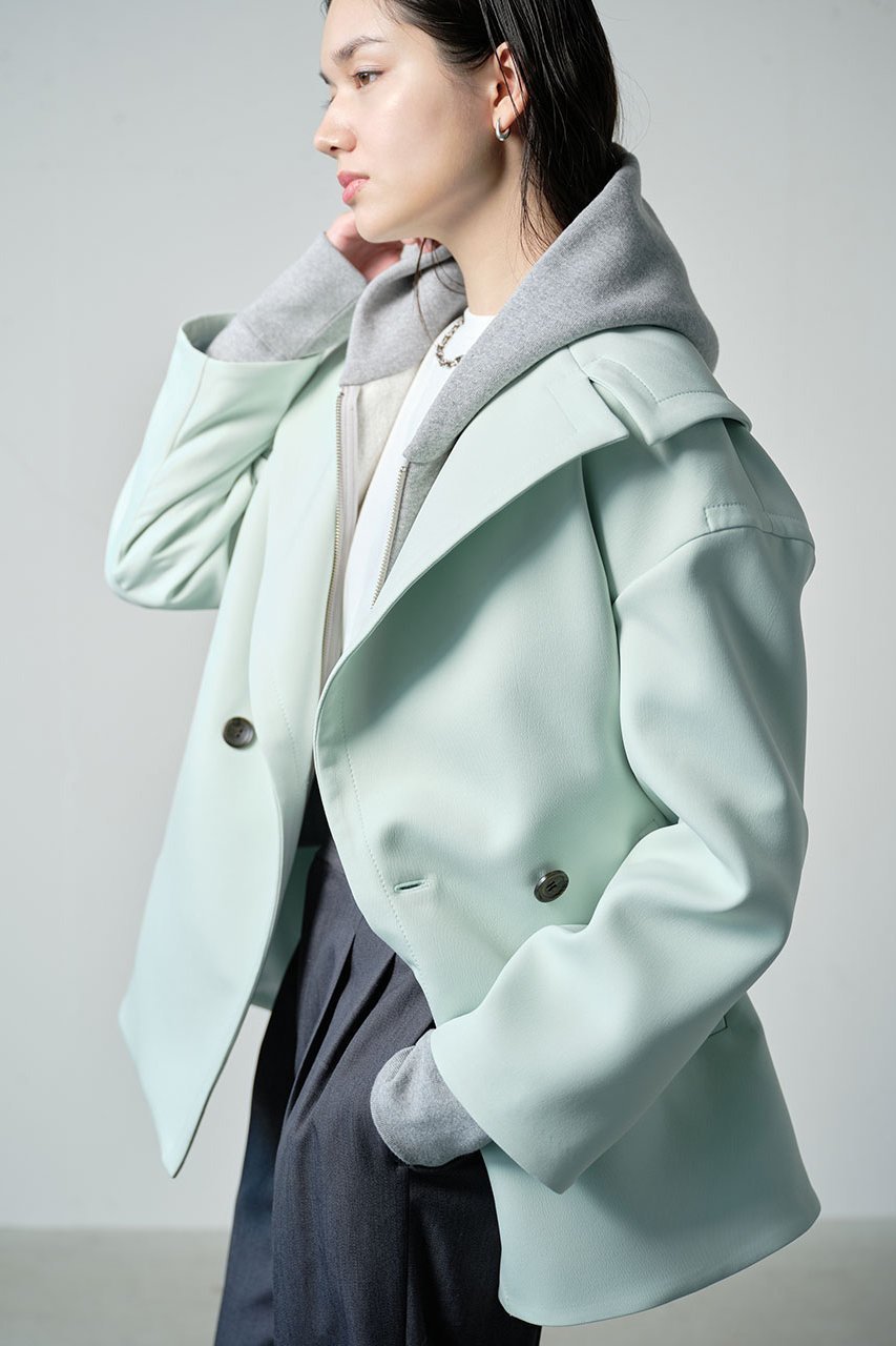 【ジェイドット/j.】のマトラッセクロス モダンピーコート 人気、トレンドファッション・服の通販 founy(ファニー) ファッション Fashion レディースファッション Fashion for Women アウター Coat / Outerwear Collection コート・ロングコート・ピーコート Long Coats, Peacoats & More ショート Short, Short Length ストレッチ Stretch, Stretchy Fabric トレンド Trend, Trending Now other-5|ID: prp329100004864085 ipo3291000000036953286