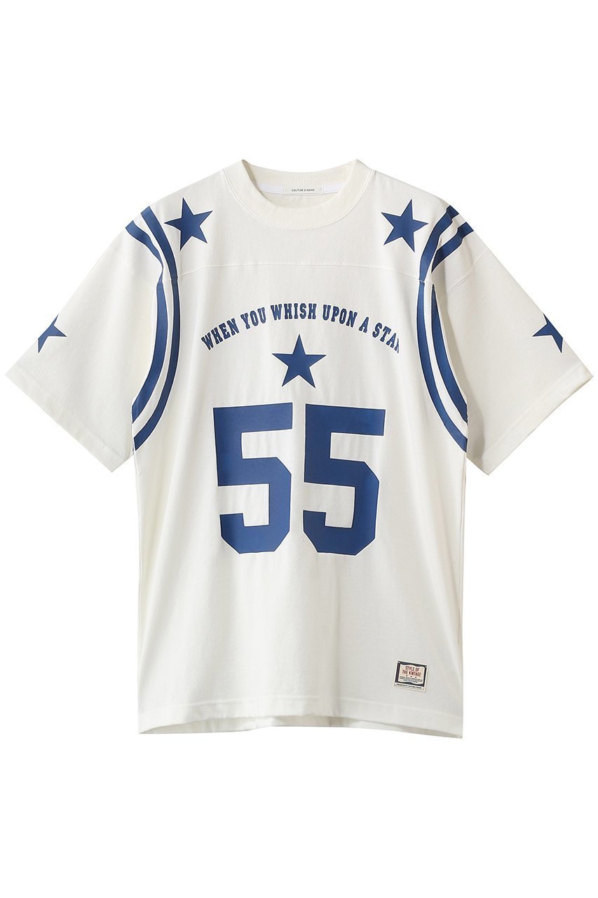 【クチュールドアダム/COUTURE D'ADAM】のAll Star Old アメリカンフットボールシャツ インテリア・キッズ・メンズ・レディースファッション・服の通販 founy(ファニー) 　ファッション　Fashion　レディースファッション　Fashion for Women　トップス・カットソー　Cut & Sew Tops　シャツ・ブラウス・オフィスカジュアル　Elegant Blouses & Button-Ups　ロングTシャツ・Tシャツ　Longline T-Shirts & Tees　カットソー・ベーシックTシャツ　Cut-and-Sewn Tops / Stretch Tees & Basics　2026年　2026　ショート　Short, Short Length　スポーティ　Sporty, Casual Athletic　スリーブ　Sleeve, Long Sleeve / Short Sleeve　ビッグ　Big, Oversized　フィット　Fit, Slim Fit　モチーフ　Motif, Design Theme　リラックス　Relax, Relaxed Fit　ヴィンテージ　Vintage Style　夏　Summer　春　Spring　S/S・春夏　SS, Spring/Summer, Warm Season　ホワイト×ブルー|ID: prp329100004864089 ipo3291000000036190532
