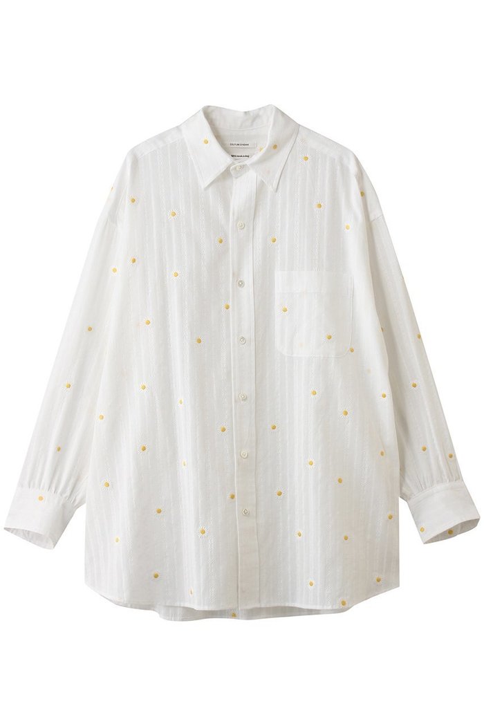 【クチュールドアダム/COUTURE D'ADAM】のマーガレット刺繍ビッグシャツ インテリア・キッズ・メンズ・レディースファッション・服の通販 founy(ファニー) https://founy.com/ ファッション Fashion レディースファッション Fashion for Women トップス・カットソー Cut & Sew Tops シャツ・ブラウス・オフィスカジュアル Elegant Blouses & Button-Ups 2026年 2026 なめらか Smooth, Silky Texture スラックス Slacks, Dress Pants スリーブ Sleeve, Long Sleeve / Short Sleeve デニム Denim, Jeans Material ビッグ Big, Oversized マーガレット Marguerite, Daisy Pattern リラックス Relax, Relaxed Fit ロング Long, Long-Length ワイド Wide, Wide Fit エレガント 上品 Elegant 夏 Summer 春 Spring S/S・春夏 SS, Spring/Summer, Warm Season |ID: prp329100004864094 ipo3291000000036190569