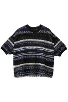 【エリオポール/heliopole】の【boussole】ランダムボーダーレースC/Nニット 人気、トレンドファッション・服の通販 founy(ファニー) ファッション Fashion レディースファッション Fashion for Women トップス・カットソー Cut & Sew Tops ニット Knit Tops & Sweaters カジュアルプルオーバー・ニットトップス Pullovers & Knit Tops / Casual Pullovers 2026年 2026 シンプル Simple, Minimal パターン Pattern, Design Print フェミニン Feminine, Girly プリント Print, Printed Pattern ボトム Bottoms, Lower Wear ボーダー Border, Stripe モダン Modern, Contemporary ランダム Random, Irregular レース Lace, Lace Fabric 夏 Summer 春 Spring S/S・春夏 SS, Spring/Summer, Warm Season thumbnail ブラック|ID: prp329100004864105 ipo3291000000036190659