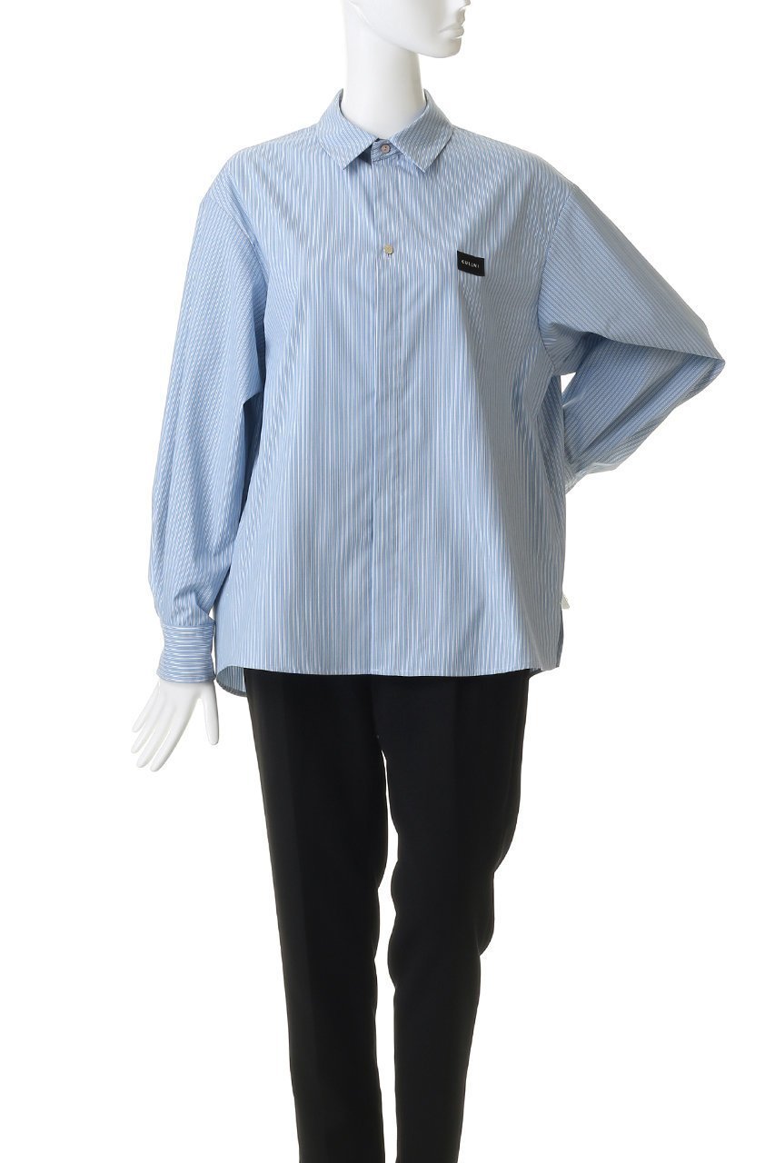 【クルニ/CULLNI】の【UNISEX】High Count Broad エンブロイダリー パッチストライプ シャツ 人気、トレンドファッション・服の通販 founy(ファニー) 　ファッション　Fashion　レディースファッション　Fashion for Women　トップス・カットソー　Cut & Sew Tops　シャツ・ブラウス・オフィスカジュアル　Elegant Blouses & Button-Ups　2026年　2026　ユニセックス　Unisex, Genderless　なめらか　Smooth, Silky Texture　エンブロイダリー　Embroidery Design　ストライプ　Stripe, Striped Pattern　スリーブ　Sleeve, Long Sleeve / Short Sleeve　パッチ　Patch, Appliqué　ブロード　Broadcloth, Fine Cotton　ロング　Long, Long-Length　夏　Summer　春　Spring　S/S・春夏　SS, Spring/Summer, Warm Season　other-2|ID: prp329100004864112 ipo3291000000036190711