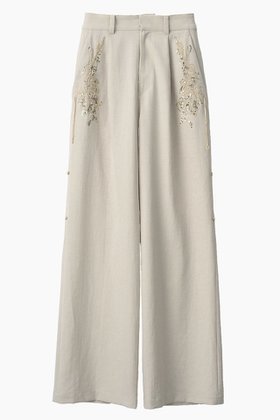 【ミューラル/MURRAL】のVeil エンブロイダード レイヤード スラックス 人気、トレンドファッション・服の通販 founy(ファニー) ファッション Fashion レディースファッション Fashion for Women パンツ Pants & Trousers 2026年 2026 スパンコール Sequins, Sequin Embellishment スラックス Slacks, Dress Pants ドレープ Drape, Draping Fabric モチーフ Motif, Design Theme リネン Linen, Linen Fabric ループ Loop, Loop Knit 夏 Summer 春 Spring S/S・春夏 SS, Spring/Summer, Warm Season |ID:prp329100004864116