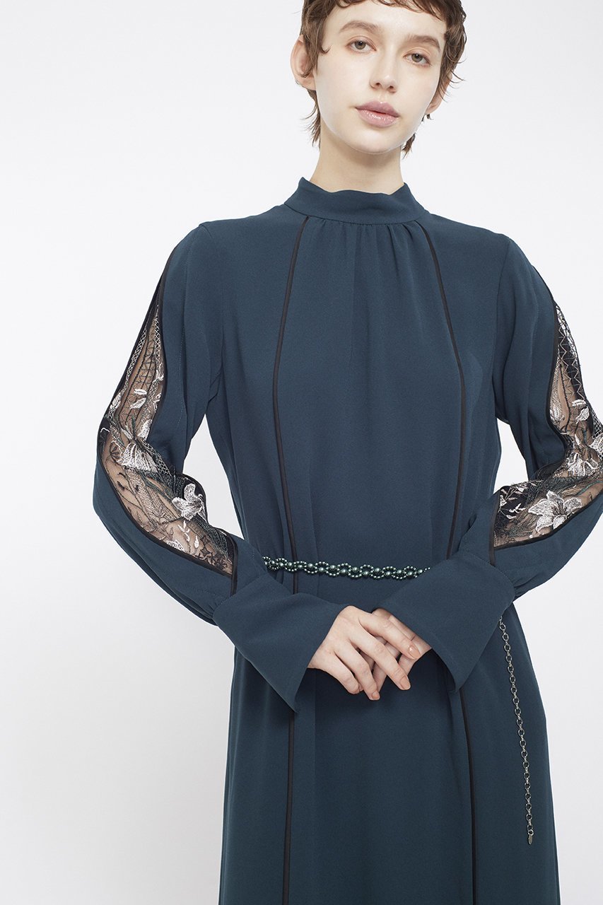 【ミューラル/MURRAL】のPetal sleeve laceドレス 人気、トレンドファッション・服の通販 founy(ファニー) 　ファッション　Fashion　レディースファッション　Fashion for Women　ワンピース　Dresses　フォーマル・パーティードレス・結婚式用ドレス　Elegant & Casual Dresses　チュニック　Tunic Tops & Dresses　2026年　2026　カッティング　Cutting Detail　ストレート　Straight, Straight Cut　チュニック　Tunic, Long Top　ドレス　Dress, One-Piece　モチーフ　Motif, Design Theme　レース　Lace, Lace Fabric　ロング　Long, Long-Length　エレガント 上品　Elegant　夏　Summer　手描き　Hand-Drawn, Illustrated　春　Spring　S/S・春夏　SS, Spring/Summer, Warm Season　other-8|ID: prp329100004864118 ipo3291000000036190785