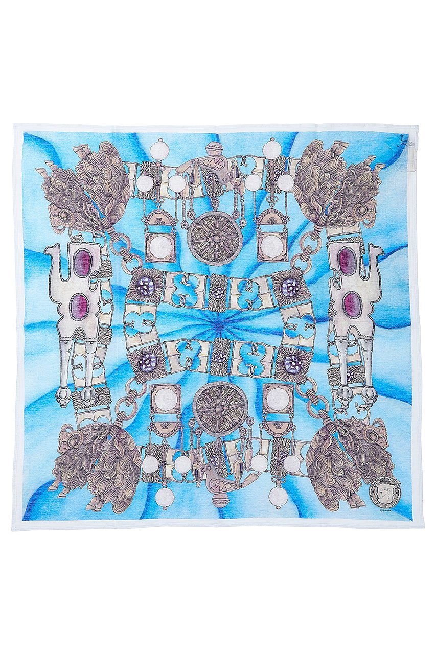 【その他のブランド/Other】のFiligree Menagerieストール 120cmx120cm インテリア・キッズ・メンズ・レディースファッション・服の通販 founy(ファニー) 　ファッション　Fashion　レディースファッション　Fashion for Women　ストール　Soft & Warm Scarves　マフラー・スヌード / 冬小物の定番　Scarves & Mufflers　ストール　Stole, Wrap　マフラー　Scarf, Muffler　モチーフ　Motif, Design Theme　エレガント 上品　Elegant　新作・新入荷　New Arrivals / New In　スカイブルー|ID: prp329100004864126 ipo3291000000036190840