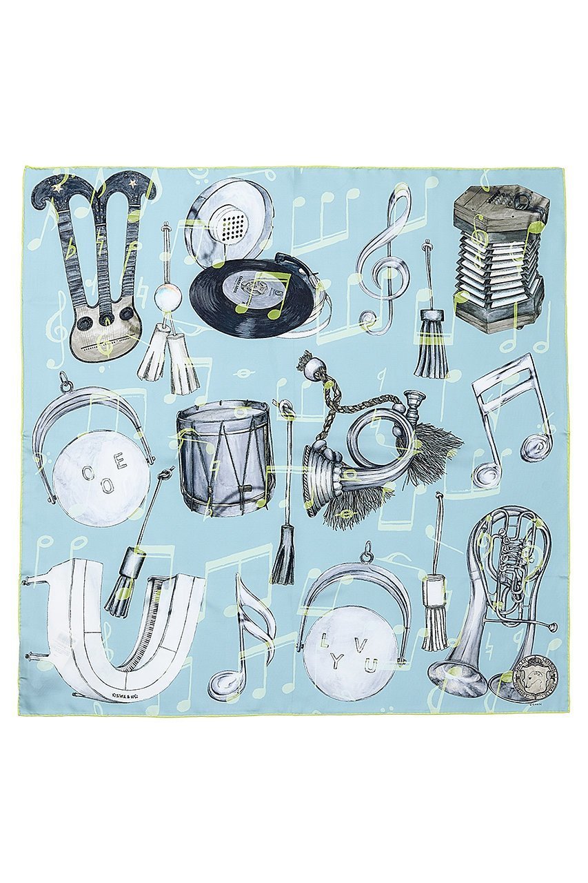 【その他のブランド/Other】のMelody Motifシルクスカーフ 88cmx88cm インテリア・キッズ・メンズ・レディースファッション・服の通販 founy(ファニー) ファッション Fashion レディースファッション Fashion for Women ストール Soft & Warm Scarves マフラー・スヌード / 冬小物の定番 Scarves & Mufflers シルク Silk, 100% Silk スカーフ Scarf, Neckwear ストール Stole, Wrap チャーム Charm, Pendant マフラー Scarf, Muffler モチーフ Motif, Design Theme エレガント 上品 Elegant 新作・新入荷 New Arrivals / New In サックス|ID: prp329100004864134 ipo3291000000036190880