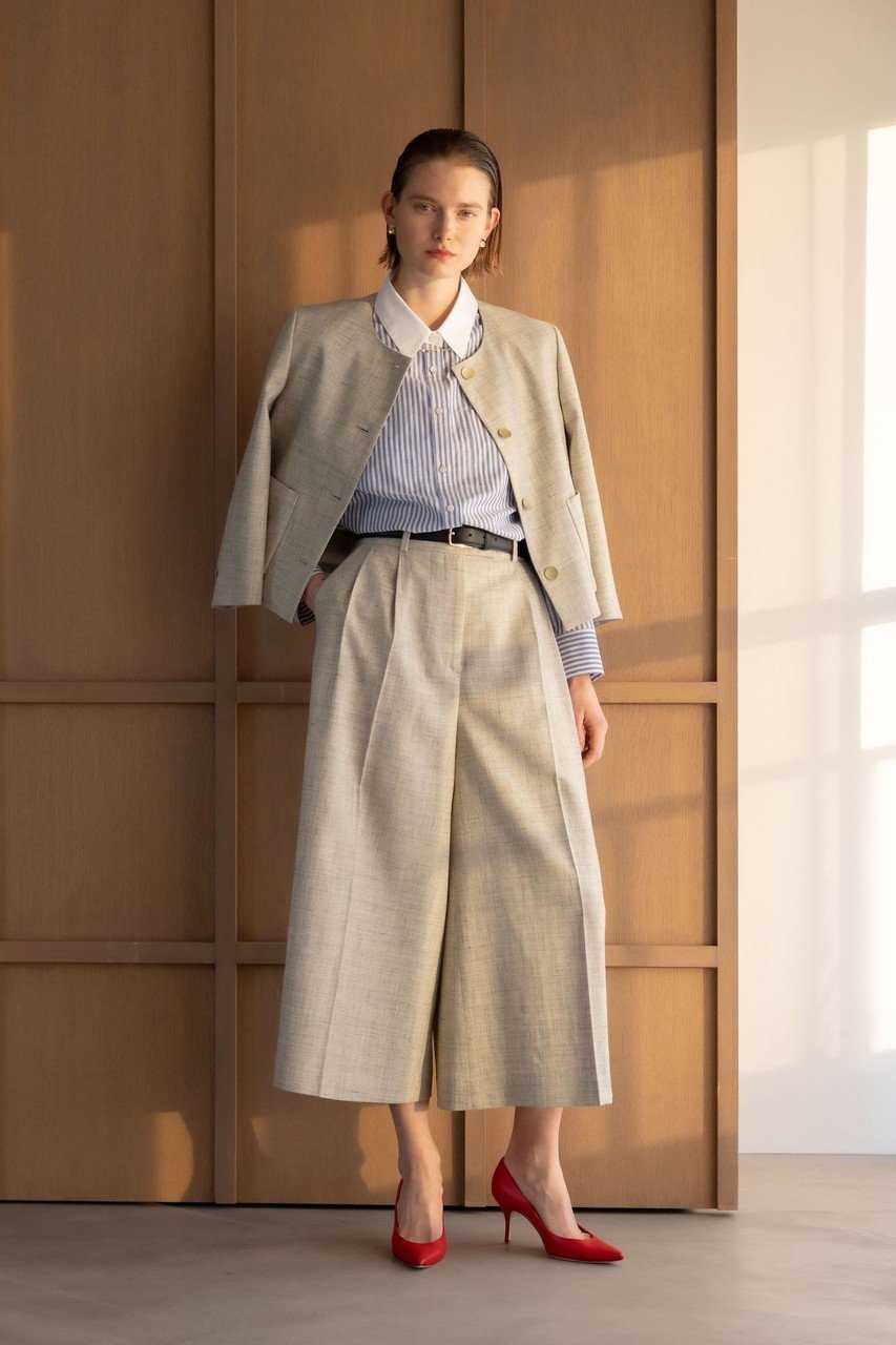 【エブール/ebure】の【3/6 0:00販売開始】フラックメランジ キュロットパンツ 人気、トレンドファッション・服の通販 founy(ファニー) 　ファッション　Fashion　レディースファッション　Fashion for Women　スカート　Skirts　おすすめ　Recommended / Our Picks　キュロット　Culottes, Wide Shorts　シルク　Silk, 100% Silk　シンプル　Simple, Minimal　ジャケット　Jacket, Outerwear　センター　Center, Center Line　メランジ　Melange, Mixed Yarn　リネン　Linen, Linen Fabric　other-6|ID: prp329100004865039 ipo3291000000036211038