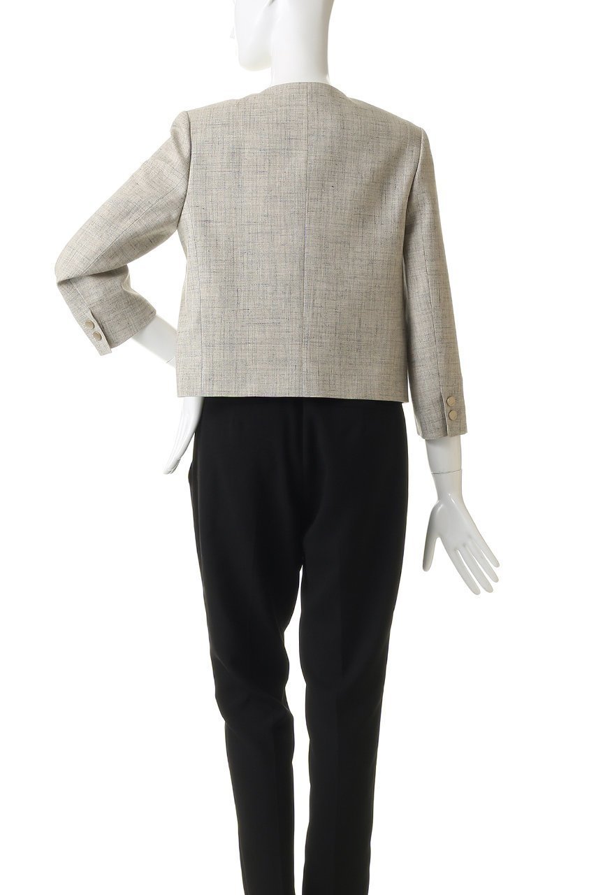 【エブール/ebure】の【3/6 0:00販売開始】フラックメランジ ノーカラージャケット 人気、トレンドファッション・服の通販 founy(ファニー) 　ファッション　Fashion　レディースファッション　Fashion for Women　アウター　Coat / Outerwear Collection　レディースジャケット・軽アウター　Jackets　ノーカラージャケット / シンプル上品コーデ　Collarless Jackets　シルク　Silk, 100% Silk　ジャケット　Jacket, Outerwear　ストライプ　Stripe, Striped Pattern　パッチ　Patch, Appliqué　ポケット　Pocket, Pocket Detail　メランジ　Melange, Mixed Yarn　リネン　Linen, Linen Fabric　エレガント 上品　Elegant　other-4|ID: prp329100004865043 ipo3291000000036211048