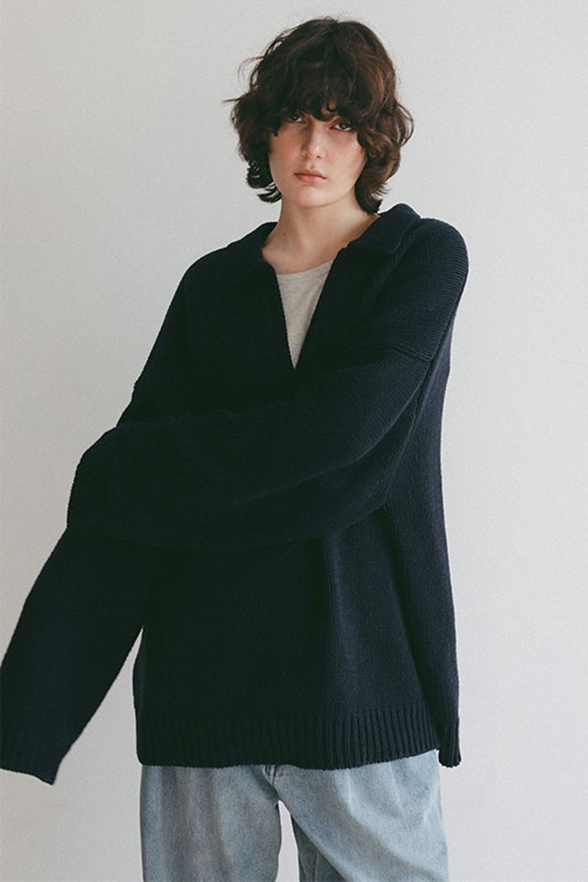 【エトレトウキョウ/ETRE TOKYO】のオーバーサイズスキッパーニットプルオーバー インテリア・キッズ・メンズ・レディースファッション・服の通販 founy(ファニー) 　ファッション　Fashion　レディースファッション　Fashion for Women　トップス・カットソー　Cut & Sew Tops　ニット　Knit Tops & Sweaters　カジュアルプルオーバー・ニットトップス　Pullovers & Knit Tops / Casual Pullovers　おすすめ　Recommended / Our Picks　アクリル　Acrylic Material　シンプル　Simple, Minimal　タートルネック　Turtleneck, High Neck　バランス　Balance, Style Balance　フォルム　Silhouette, Form　リラックス　Relax, Relaxed Fit　ロング　Long, Long-Length　新作・新入荷　New Arrivals / New In　ネイビー|ID: prp329100004865048 ipo3291000000036211082