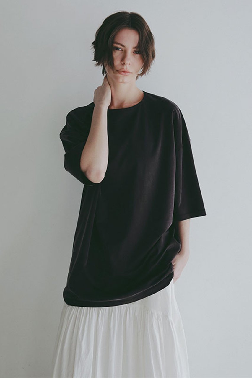 【エトレトウキョウ/ETRE TOKYO】のキュプラジャージオーバーサイズTee インテリア・キッズ・メンズ・レディースファッション・服の通販 founy(ファニー) 　ファッション　Fashion　レディースファッション　Fashion for Women　トップス・カットソー　Cut & Sew Tops　シャツ・ブラウス・オフィスカジュアル　Elegant Blouses & Button-Ups　ロングTシャツ・Tシャツ　Longline T-Shirts & Tees　カットソー・ベーシックTシャツ　Cut-and-Sewn Tops / Stretch Tees & Basics　カットソー　Cut and Sewn Top　キュプラ　Cupro, Eco Fabric　ショルダー　Shoulder, Shoulder Strap　ショート　Short, Short Length　シンプル　Simple, Minimal　スリーブ　Sleeve, Long Sleeve / Short Sleeve　ドロップ　Drop Shoulder, Dropped Style　バランス　Balance, Style Balance　フォルム　Silhouette, Form　リラックス　Relax, Relaxed Fit　ヴィンテージ　Vintage Style　エレガント 上品　Elegant　新作・新入荷　New Arrivals / New In　ブラウン|ID: prp329100004865050 ipo3291000000036211112