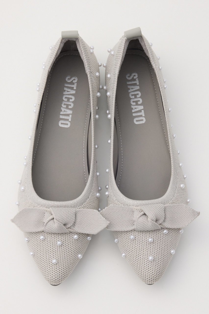 【スタッカート/STACCATO】のマーリーライトバレエシューズ インテリア・キッズ・メンズ・レディースファッション・服の通販 founy(ファニー) 　ファッション　Fashion　レディースファッション　Fashion for Women　クッション　Cushion, Throw Pillow　シューズ　Shoes, Footwear　バレエ　Ballet, Ballet Style　パール　Pearl, Pearl Accent　フィット　Fit, Slim Fit　フラット　Flat, Flat Shoes　リボン　Ribbon, Bow　新作・新入荷　New Arrivals / New In　軽量　Lightweight, Ultra Light　グレー|ID: prp329100004865074 ipo3291000000036211284