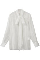 【カナコ サカイ/KANAKO SAKAI】のシアー ジャカード シャツ 人気、トレンドファッション・服の通販 founy(ファニー) ファッション Fashion レディースファッション Fashion for Women トップス・カットソー Cut & Sew Tops シャツ・ブラウス・オフィスカジュアル Elegant Blouses & Button-Ups 2026年 2026 シアー Sheer, See-Through ジャカード／ジャガード Jacquard, Woven Pattern スリーブ Sleeve, Long Sleeve / Short Sleeve リボン Ribbon, Bow ロング Long, Long-Length エレガント 上品 Elegant 夏 Summer 春 Spring S/S・春夏 SS, Spring/Summer, Warm Season thumbnail ホワイト|ID: prp329100004865101 ipo3291000000036211447