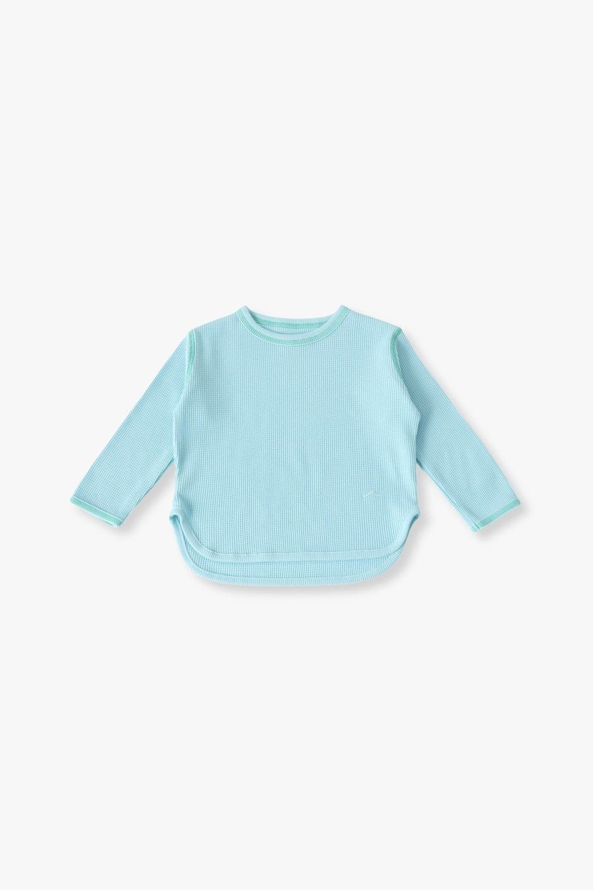 【その他のブランド/Other】の【KIDS】ワッフル ロングスリーブTシャツ インテリア・キッズ・メンズ・レディースファッション・服の通販 founy(ファニー) 　ファッション　Fashion　キッズファッション　Fashion for Kids　トップス・カットソー　Cut & Sew Tops　2026年　2026　スリーブ　Sleeve, Long Sleeve / Short Sleeve　ロング　Long, Long-Length　ワッフル　Waffle, Waffle Knit　夏　Summer　春　Spring　S/S・春夏　SS, Spring/Summer, Warm Season　ライトブルー|ID: prp329100004865115 ipo3291000000036211559