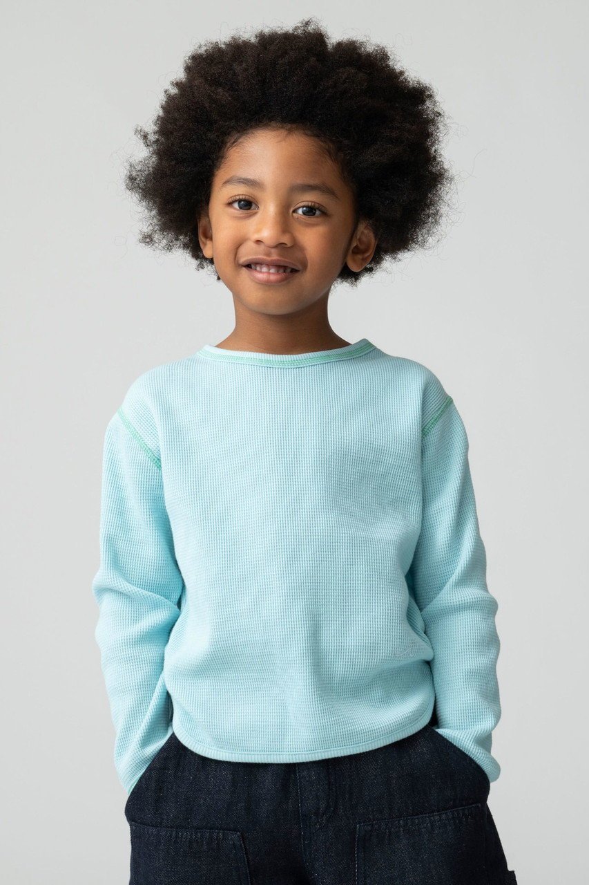 【その他のブランド/Other】の【KIDS】ワッフル ロングスリーブTシャツ 人気、トレンドファッション・服の通販 founy(ファニー) 　ファッション　Fashion　キッズファッション　Fashion for Kids　トップス・カットソー　Cut & Sew Tops　2026年　2026　スリーブ　Sleeve, Long Sleeve / Short Sleeve　ロング　Long, Long-Length　ワッフル　Waffle, Waffle Knit　夏　Summer　春　Spring　S/S・春夏　SS, Spring/Summer, Warm Season　other-3|ID: prp329100004865115 ipo3291000000036211566