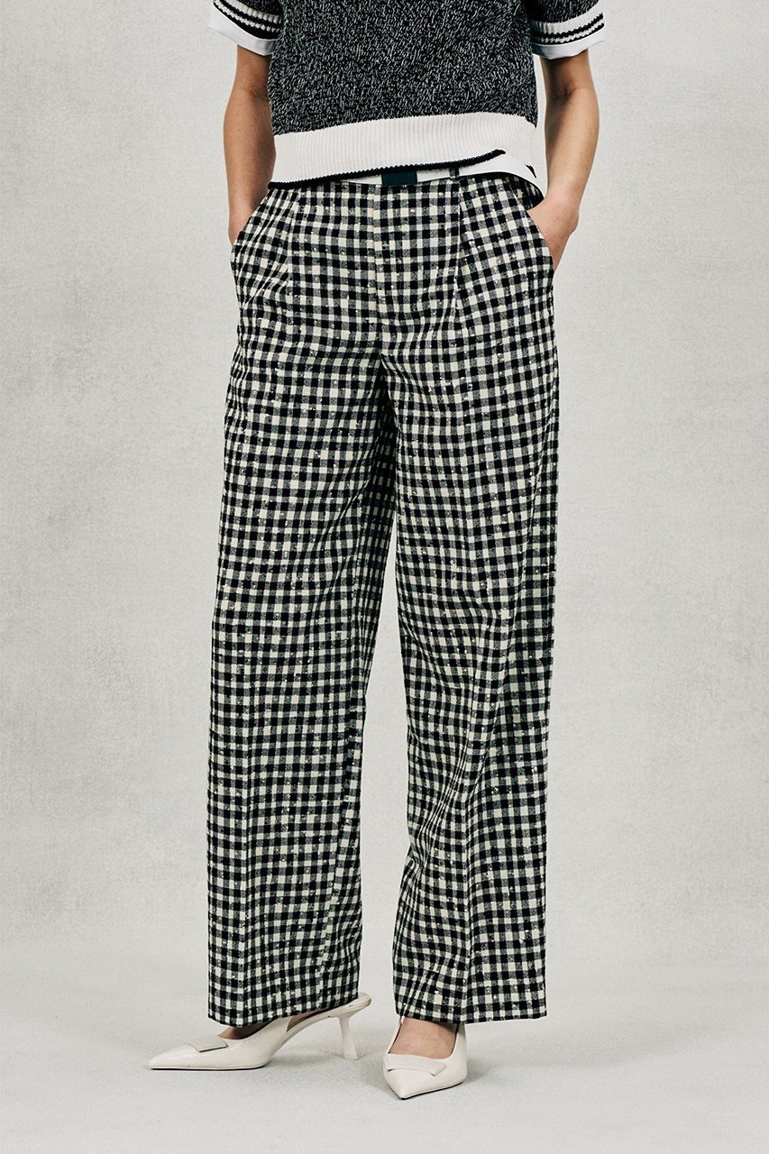 【オブリオ/AUBRIOT】のネップツイードギンガムワイドパンツ 人気、トレンドファッション・服の通販 founy(ファニー) 　ファッション　Fashion　レディースファッション　Fashion for Women　パンツ　Pants & Trousers　2026年　2026　イタリア　Italy　ギンガム　Gingham, Gingham Fabric　チェック　Check, Plaid, Tartan　ツイード／ツィード　Choker, Choker Necklace　ネップ　Nepp, Slub Yarn　フィット　Fit, Slim Fit　リラックス　Relax, Relaxed Fit　夏　Summer　春　Spring　S/S・春夏　SS, Spring/Summer, Warm Season　 other-1|ID: prp329100004865150 ipo3291000000036211802