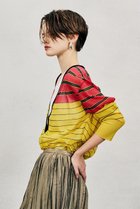 【オブリオ/AUBRIOT】のロージーコットンエステルVネックニット 人気、トレンドファッション・服の通販 founy(ファニー) ファッション Fashion レディースファッション Fashion for Women トップス・カットソー Cut & Sew Tops ニット Knit Tops & Sweaters カジュアルプルオーバー・ニットトップス Pullovers & Knit Tops / Casual Pullovers Vネックトップス V-Neck Tops / V-Cut Neckline Shirts フォルム Silhouette, Form ボーダー Border, Stripe モダン Modern, Contemporary thumbnail イエロー|ID: prp329100004865163 ipo3291000000036622562