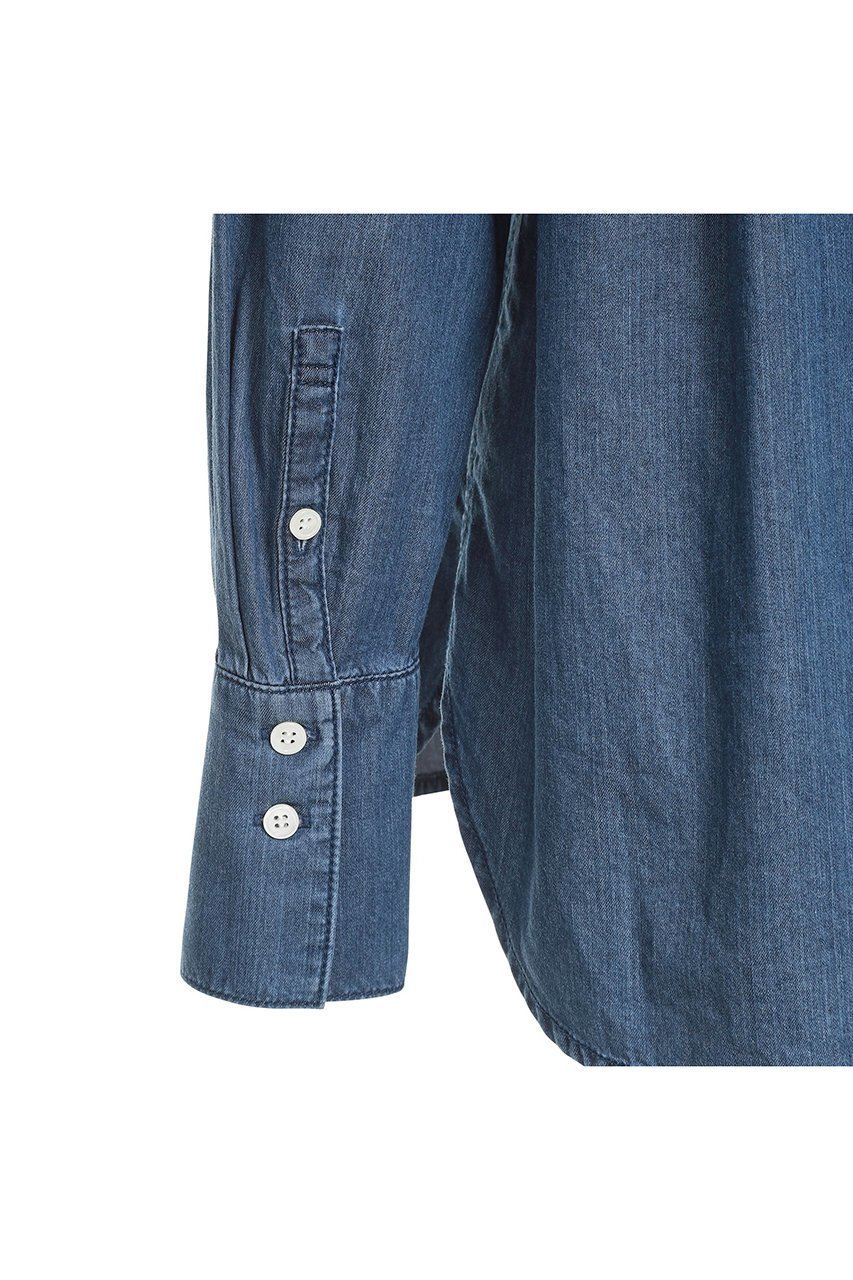 【オブリオ/AUBRIOT】のウォッシュドライトデニム 人気、トレンドファッション・服の通販 founy(ファニー) 　ファッション　Fashion　レディースファッション　Fashion for Women　トップス・カットソー　Cut & Sew Tops　シャツ・ブラウス・オフィスカジュアル　Elegant Blouses & Button-Ups　ストレート　Straight, Straight Cut　スリーブ　Sleeve, Long Sleeve / Short Sleeve　デニム　Denim, Jeans Material　ブリーチ　Bleach, Washed Finish　ロング　Long, Long-Length　ワーク　Workwear, Utility Style　新作・新入荷　New Arrivals / New In　other-6|ID: prp329100004865174 ipo3291000000036211978