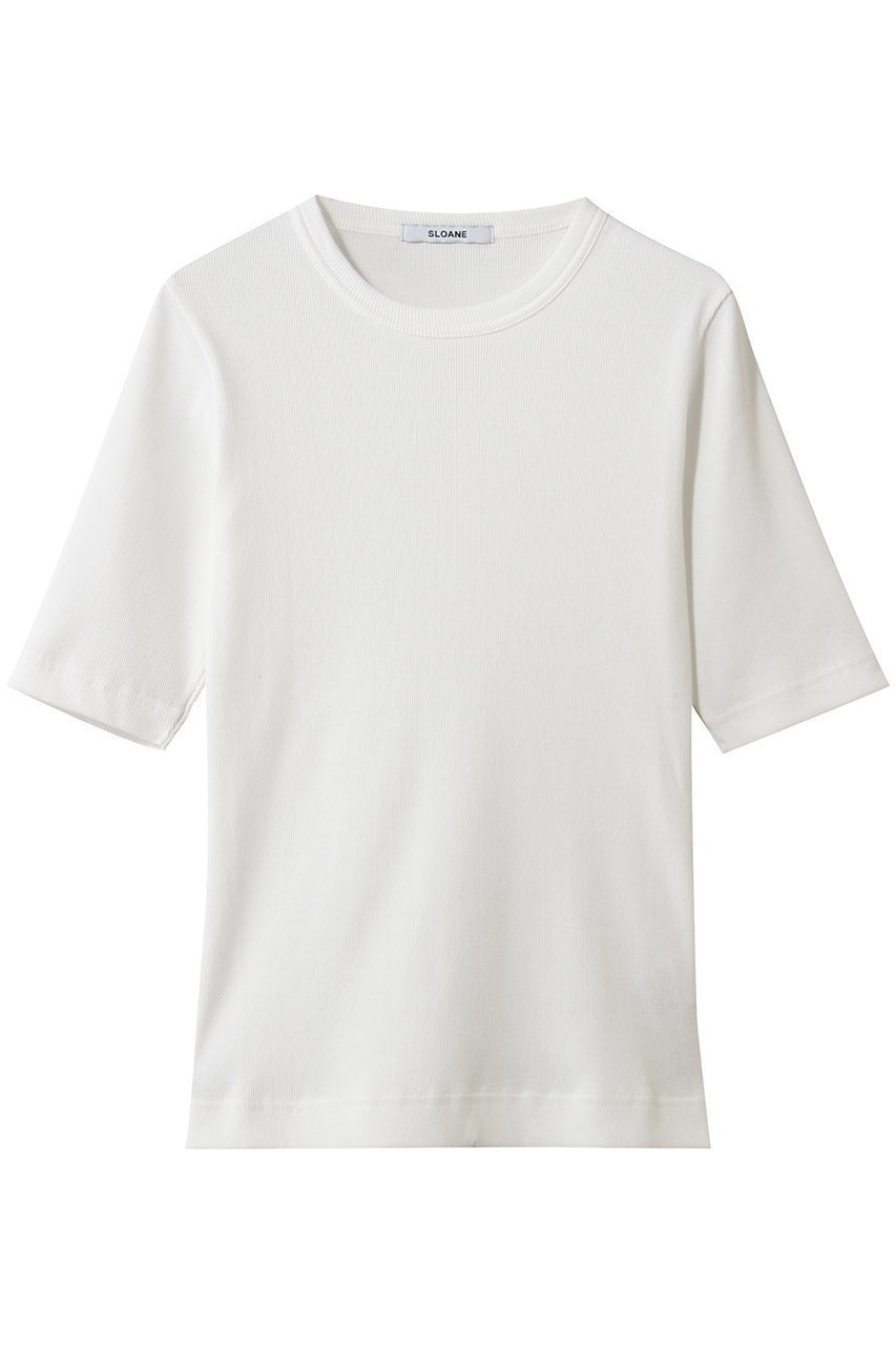 【スローン/SLOANE】のコンパクトストレッチリブ 5分袖クルーネック インテリア・キッズ・メンズ・レディースファッション・服の通販 founy(ファニー) ファッション Fashion レディースファッション Fashion for Women トップス・カットソー Cut & Sew Tops シャツ・ブラウス・オフィスカジュアル Elegant Blouses & Button-Ups ロングTシャツ・Tシャツ Longline T-Shirts & Tees カットソー・ベーシックTシャツ Cut-and-Sewn Tops / Stretch Tees & Basics 2026年 2026 インナー Innerwear ショート Short, Short Length ジャケット Jacket, Outerwear スマート Smart, Elegant スリーブ Sleeve, Long Sleeve / Short Sleeve テレコ Ribbed, Rib Stitch フィット Fit, Slim Fit ヴィンテージ Vintage Style 夏 Summer 春 Spring S/S・春夏 SS, Spring/Summer, Warm Season ビジネス 仕事 通勤 Business / Work / Commuting ホワイト|ID: prp329100004865216 ipo3291000000036212242