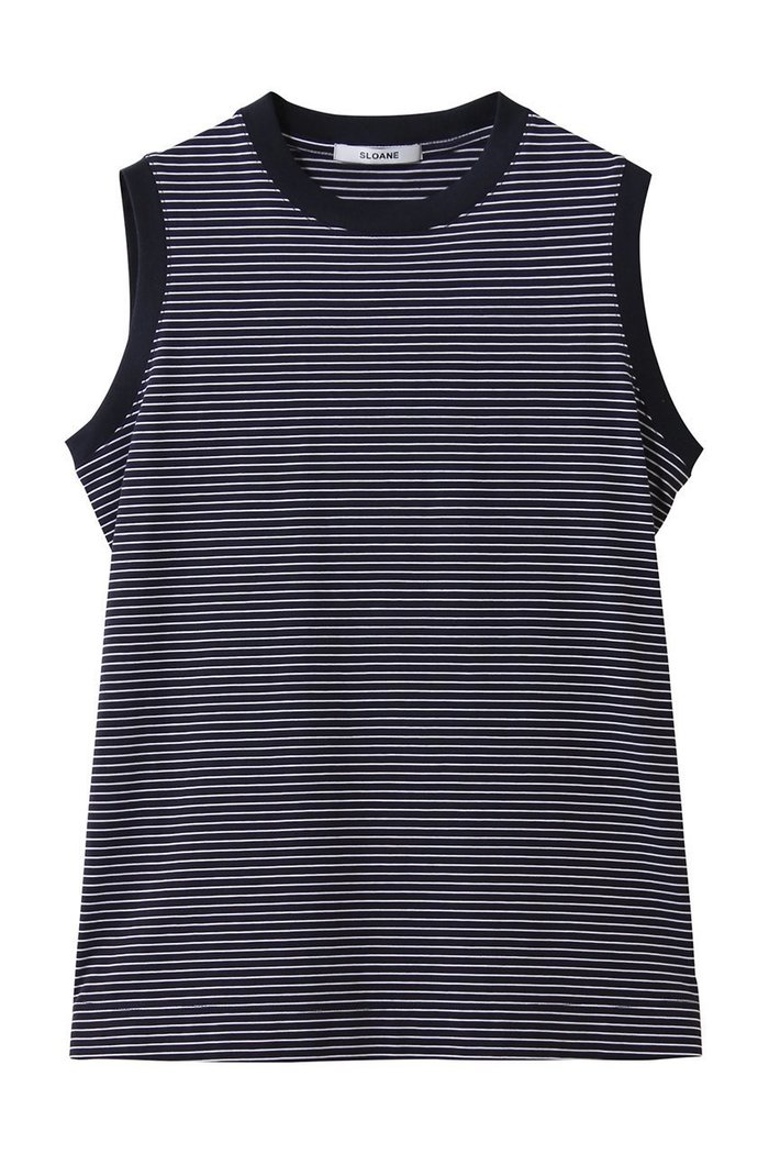 【スローン/SLOANE】の72/2コットン天竺 マイクロボーダーノースリーブ インテリア・キッズ・メンズ・レディースファッション・服の通販 founy(ファニー) https://founy.com/ ファッション Fashion レディースファッション Fashion for Women トップス・カットソー Cut & Sew Tops キャミソール&ノースリーブ Camisoles & Sleeveless Tops シャツ・ブラウス・オフィスカジュアル Elegant Blouses & Button-Ups ロングTシャツ・Tシャツ Longline T-Shirts & Tees カットソー・ベーシックTシャツ Cut-and-Sewn Tops / Stretch Tees & Basics なめらか Smooth, Silky Texture キャミソール Camisole, Spaghetti Strap Top タンク Tank Top, Sleeveless Top ノースリーブ Sleeveless, No-Sleeve バランス Balance, Style Balance ボーダー Border, Stripe 夏 Summer 春 Spring S/S・春夏 SS, Spring/Summer, Warm Season |ID: prp329100004865221 ipo3291000000036212279