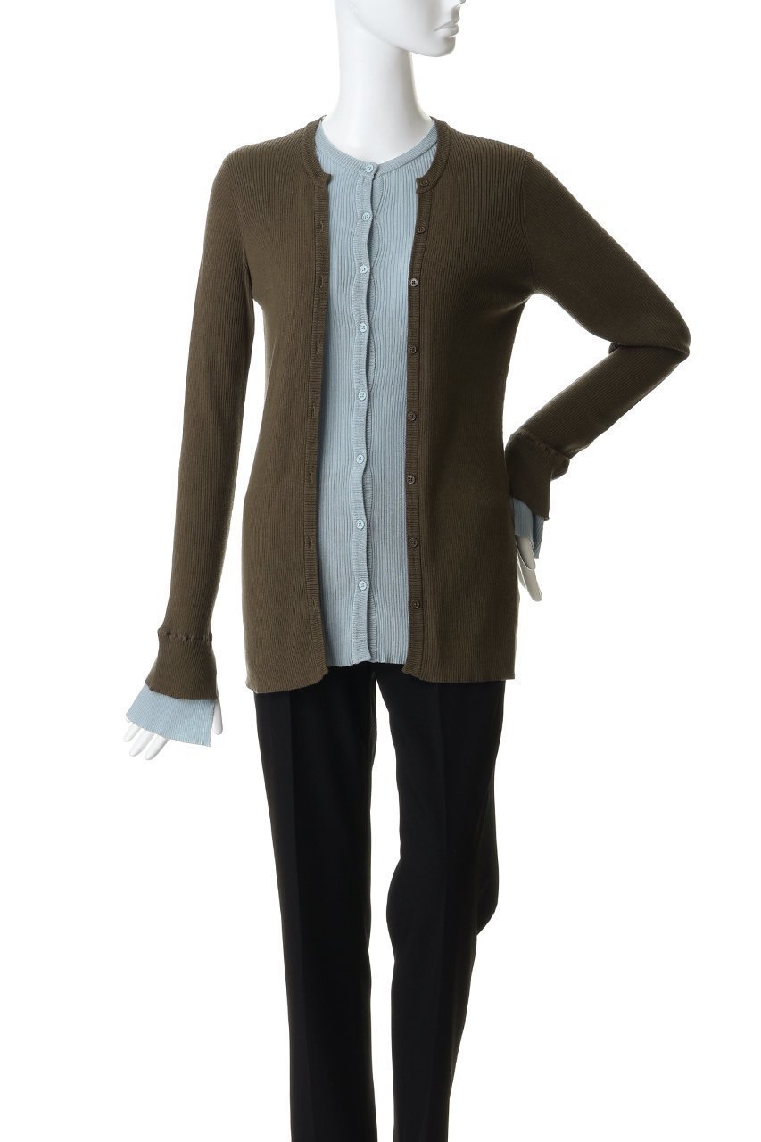 【ウーア/Uhr】のリブ レイヤード カーディガン 人気、トレンドファッション・服の通販 founy(ファニー) 　ファッション　Fashion　レディースファッション　Fashion for Women　トップス・カットソー　Cut & Sew Tops　ニット　Knit Tops & Sweaters　カーディガン・羽織り　Layered Style Cardigans　2026年　2026　カーディガン　Cardigan, Knitwear　シンプル　Simple, Minimal　スリット　Slit, Slit Detail　ボトム　Bottoms, Lower Wear　夏　Summer　春　Spring　S/S・春夏　SS, Spring/Summer, Warm Season　other-2|ID: prp329100004865256 ipo3291000000036212570