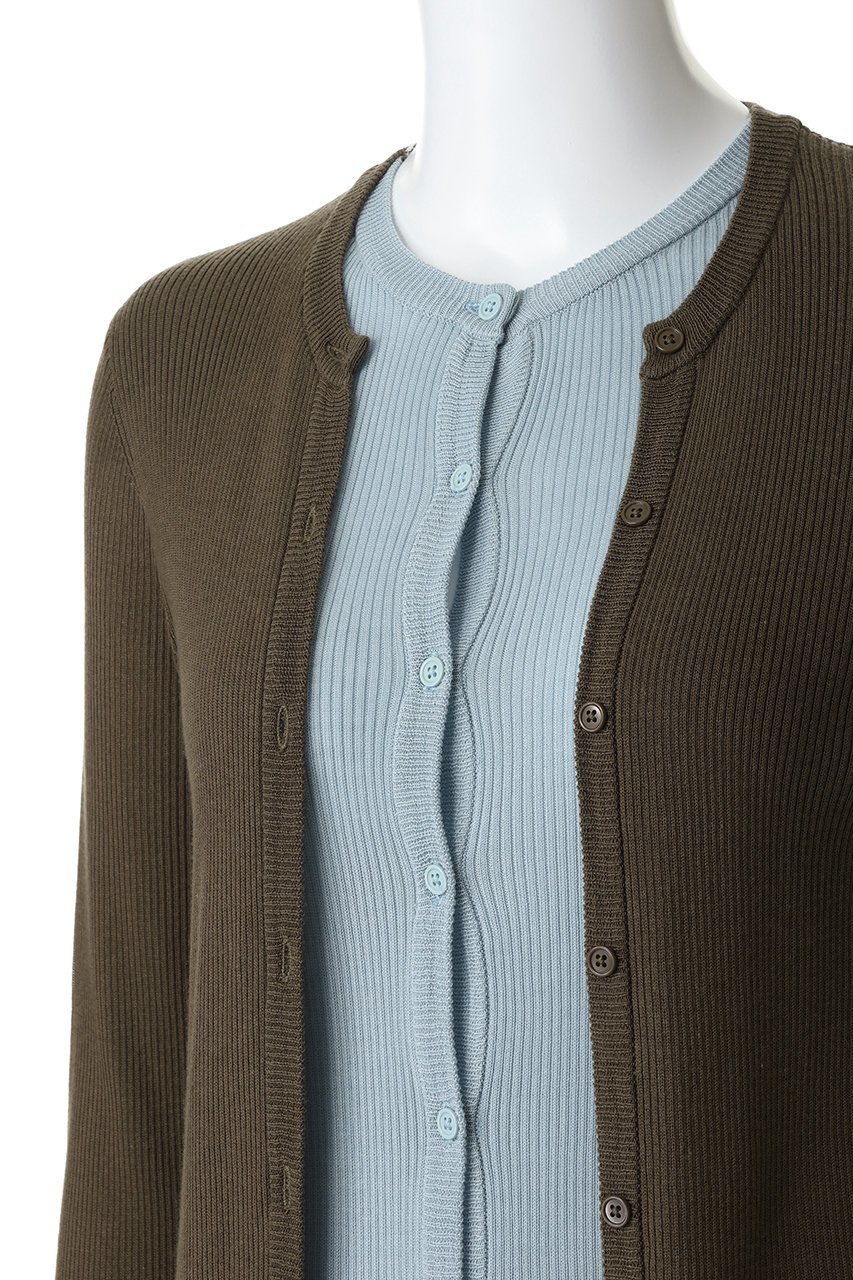 【ウーア/Uhr】のリブ レイヤード カーディガン 人気、トレンドファッション・服の通販 founy(ファニー) 　ファッション　Fashion　レディースファッション　Fashion for Women　トップス・カットソー　Cut & Sew Tops　ニット　Knit Tops & Sweaters　カーディガン・羽織り　Layered Style Cardigans　2026年　2026　カーディガン　Cardigan, Knitwear　シンプル　Simple, Minimal　スリット　Slit, Slit Detail　ボトム　Bottoms, Lower Wear　夏　Summer　春　Spring　S/S・春夏　SS, Spring/Summer, Warm Season　other-5|ID: prp329100004865256 ipo3291000000036212574