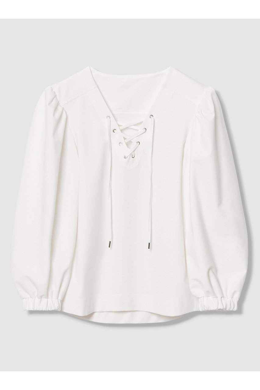 【アルアバイル/allureville】の【LOULOU WILLOUGHBY】モックロディレースアップマリンプルオーバー 人気、トレンドファッション・服の通販 founy(ファニー) 　ファッション　Fashion　レディースファッション　Fashion for Women　トップス・カットソー　Cut & Sew Tops　シャツ・ブラウス・オフィスカジュアル　Elegant Blouses & Button-Ups　ロングTシャツ・Tシャツ　Longline T-Shirts & Tees　カジュアルプルオーバー・ニットトップス　Pullovers & Knit Tops / Casual Pullovers　カットソー・ベーシックTシャツ　Cut-and-Sewn Tops / Stretch Tees & Basics　2026年　2026　ギャザー　Gathered, Ruffled　グログラン　Grosgrain, Grosgrain Ribbon　スピンドル　Spindle, Drawcord　スリット　Slit, Slit Detail　スリーブ　Sleeve, Long Sleeve / Short Sleeve　トレンド　Trend, Trending Now　フォルム　Silhouette, Form　ヨーク　Yoke, Yoke Design　ロング　Long, Long-Length　エレガント 上品　Elegant　夏　Summer　春　Spring　S/S・春夏　SS, Spring/Summer, Warm Season　 other-1|ID: prp329100004865295 ipo3291000000036212850