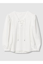 【アルアバイル/allureville】の【LOULOU WILLOUGHBY】モックロディレースアップマリンプルオーバー 人気、トレンドファッション・服の通販 founy(ファニー) ファッション Fashion レディースファッション Fashion for Women トップス・カットソー Cut & Sew Tops シャツ・ブラウス・オフィスカジュアル Elegant Blouses & Button-Ups ロングTシャツ・Tシャツ Longline T-Shirts & Tees カジュアルプルオーバー・ニットトップス Pullovers & Knit Tops / Casual Pullovers カットソー・ベーシックTシャツ Cut-and-Sewn Tops / Stretch Tees & Basics 2026年 2026 ギャザー Gathered, Ruffled グログラン Grosgrain, Grosgrain Ribbon スピンドル Spindle, Drawcord スリット Slit, Slit Detail スリーブ Sleeve, Long Sleeve / Short Sleeve トレンド Trend, Trending Now フォルム Silhouette, Form ヨーク Yoke, Yoke Design ロング Long, Long-Length エレガント 上品 Elegant 夏 Summer 春 Spring S/S・春夏 SS, Spring/Summer, Warm Season thumbnail オフホワイト|ID: prp329100004865295 ipo3291000000036212851