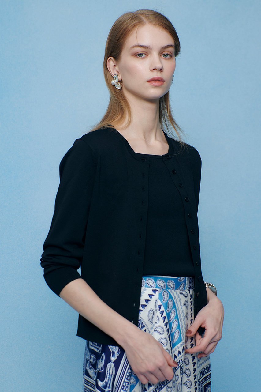 【アルアバイル/allureville】の【LOULOU WILLOUGHBY】MANYボタンカーディガン 人気、トレンドファッション・服の通販 founy(ファニー) 　ファッション　Fashion　レディースファッション　Fashion for Women　トップス・カットソー　Cut & Sew Tops　ニット　Knit Tops & Sweaters　カーディガン・羽織り　Layered Style Cardigans　2026年　2026　アンサンブル　Ensemble Set　カーディガン　Cardigan, Knitwear　シンプル　Simple, Minimal　スクエア　Square, Square Shape　タンク　Tank Top, Sleeveless Top　フロント　Front, Front Design　ロング　Long, Long-Length　夏　Summer　春　Spring　S/S・春夏　SS, Spring/Summer, Warm Season　other-6|ID: prp329100004865298 ipo3291000000036212885