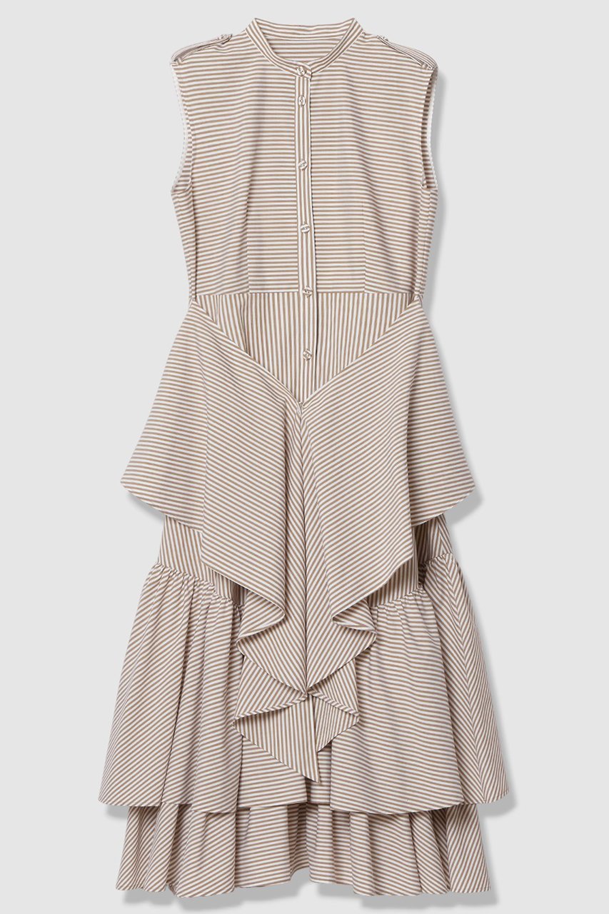 【アルアバイル/allureville】の【LOULOU WILLOUGHBY】レイヤードレープワンピース 人気、トレンドファッション・服の通販 founy(ファニー) 　ファッション　Fashion　レディースファッション　Fashion for Women　ワンピース　Dresses　チュニック　Tunic Tops & Dresses　2026年　2026　ストライプ　Stripe, Striped Pattern　チュニック　Tunic, Long Top　ティアード　Tiered, Tiered Style　ドレープ　Drape, Draping Fabric　フロント　Front, Front Design　ロング　Long, Long-Length　夏　Summer　春　Spring　S/S・春夏　SS, Spring/Summer, Warm Season　other-2|ID: prp329100004865304 ipo3291000000036212931