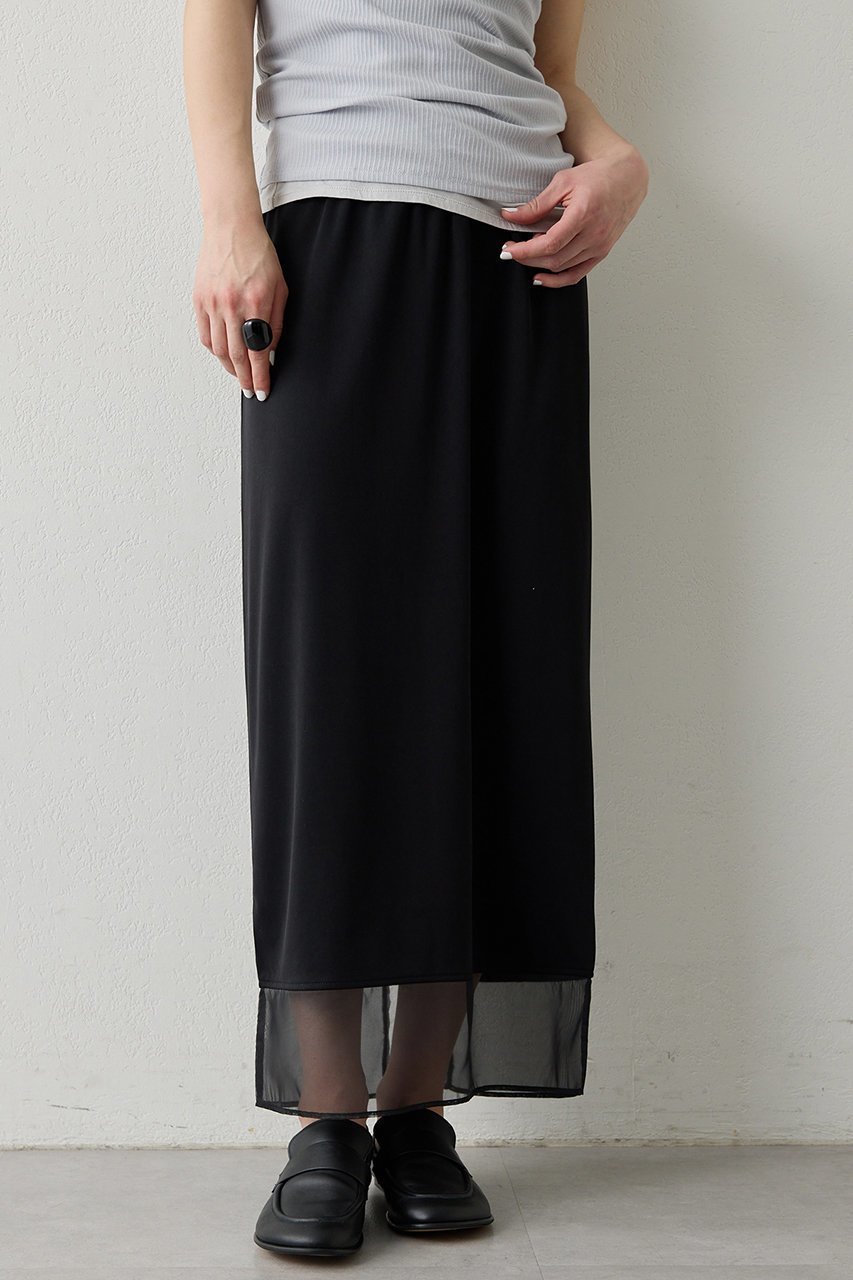 【ウィムガゼット/Whim Gazette】の【THE PAUSE】シアーヘムタイトスカート インテリア・キッズ・メンズ・レディースファッション・服の通販 founy(ファニー) ファッション Fashion レディースファッション Fashion for Women スカート Skirts ロングスカート Long Skirts / Maxi & Midi Skirts 2026年 2026 なめらか Smooth, Silky Texture カットソー Cut and Sewn Top シアー Sheer, See-Through ストレッチ Stretch, Stretchy Fabric スリット Slit, Slit Detail タイトスカート Pencil Skirt, Tight Skirt チュール Tulip, Tulip Motif ロング Long, Long-Length 夏 Summer 春 Spring S/S・春夏 SS, Spring/Summer, Warm Season 楽ちん Easy Fit, Comfortable ブラック|ID: prp329100004865311 ipo3291000000036213026