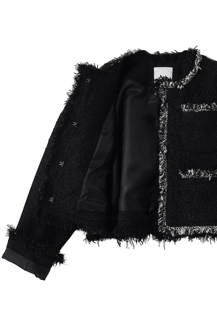 【ジェイドット/j.】のリングツイード ノーカラートリムジャケット 人気、トレンドファッション・服の通販 founy(ファニー) ファッション Fashion レディースファッション Fashion for Women アウター Coat / Outerwear Collection レディースジャケット・軽アウター Jackets オケージョン Occasion Wear ジャケット Jacket, Outerwear ツイード Twill, Twill Weave パーティ Party, Party Style フリンジ Fringe, Tassel ポケット Pocket, Pocket Detail モノトーン Monotone, Black and White エレガント 上品 Elegant 新作・新入荷 New Arrivals / New In other-6|ID: prp329100004865326 ipo3291000000036213162