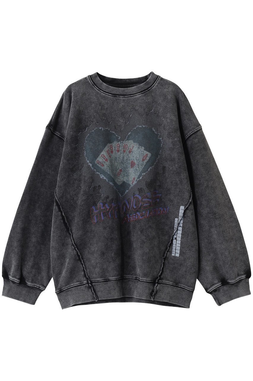 【メゾンスペシャル/MAISON SPECIAL】の【UNISEX】HYPNOSE Prime-Over クルースウェット(トランプ) インテリア・キッズ・メンズ・レディースファッション・服の通販 founy(ファニー) 　ファッション　Fashion　レディースファッション　Fashion for Women　トップス・カットソー　Cut & Sew Tops　シャツ・ブラウス・オフィスカジュアル　Elegant Blouses & Button-Ups　レディースパーカー・カジュアルフーディー　Casual Hoodies & Sweatshirts　ロングTシャツ・Tシャツ　Longline T-Shirts & Tees　スウェット・クルーネックトップス　Sweatshirts & Crewnecks / Relaxed Fit Sweat Tops　カットソー・ベーシックTシャツ　Cut-and-Sewn Tops / Stretch Tees & Basics　2026年　2026　ユニセックス　Unisex, Genderless　カッティング　Cutting Detail　ショルダー　Shoulder, Shoulder Strap　シンプル　Simple, Minimal　スウェット / スエット　Sweatshirt, Sweatwear　ドロップ　Drop Shoulder, Dropped Style　フロント　Front, Front Design　プリント　Print, Printed Pattern　ボトム　Bottoms, Lower Wear　夏　Summer　春　Spring　S/S・春夏　SS, Spring/Summer, Warm Season　BLK(ブラック)|ID: prp329100004865332 ipo3291000000036213197