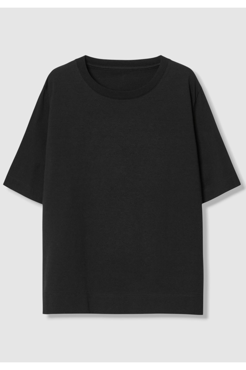 【アナイ/ANAYI】のコットン天竺半袖レギュラー プルオーバー インテリア・キッズ・メンズ・レディースファッション・服の通販 founy(ファニー) 　ファッション　Fashion　レディースファッション　Fashion for Women　トップス・カットソー　Cut & Sew Tops　シャツ・ブラウス・オフィスカジュアル　Elegant Blouses & Button-Ups　ロングTシャツ・Tシャツ　Longline T-Shirts & Tees　カジュアルプルオーバー・ニットトップス　Pullovers & Knit Tops / Casual Pullovers　カットソー・ベーシックTシャツ　Cut-and-Sewn Tops / Stretch Tees & Basics　イタリア　Italy　春　Spring　巾着　Drawstring Bag, Kinchaku　ショート　Short, Short Length　スリーブ　Sleeve, Long Sleeve / Short Sleeve　ドレープ　Drape, Draping Fabric　定番　Standard, Basic Item　バランス　Balance, Style Balance　パターン　Pattern, Design Print　ベーシック　Basic, Essential　半袖　Short Sleeve, Half Sleeve　レギュラー　Regular, Standard Fit　S/S・春夏　SS, Spring/Summer, Warm Season　夏　Summer　2026年　2026　ブラック|ID: prp329100004865338 ipo3291000000036213246