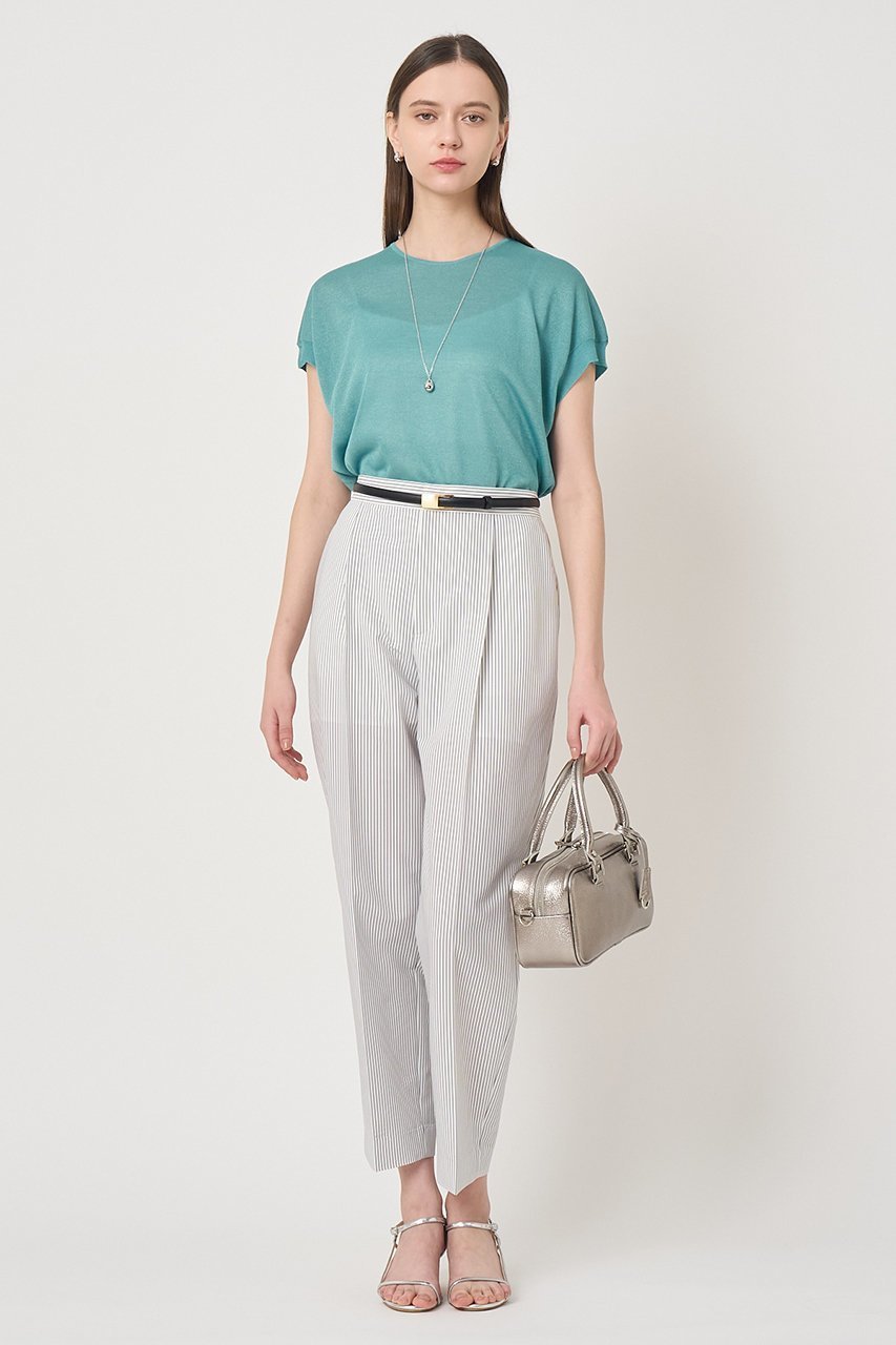 【アナイ/ANAYI】のサッカーストレッチテーパードパンツ 人気、トレンドファッション・服の通販 founy(ファニー) 　ファッション　Fashion　レディースファッション　Fashion for Women　パンツ　Pants & Trousers　サッカー　Seersucker, Summer Fabric　ストライプ　Stripe, Striped Pattern　ストレッチ　Stretch, Stretchy Fabric　センター　Center, Center Line　新作・新入荷　New Arrivals / New In　無地　Plain, Solid Color　other-5|ID: prp329100004865343 ipo3291000000036550637