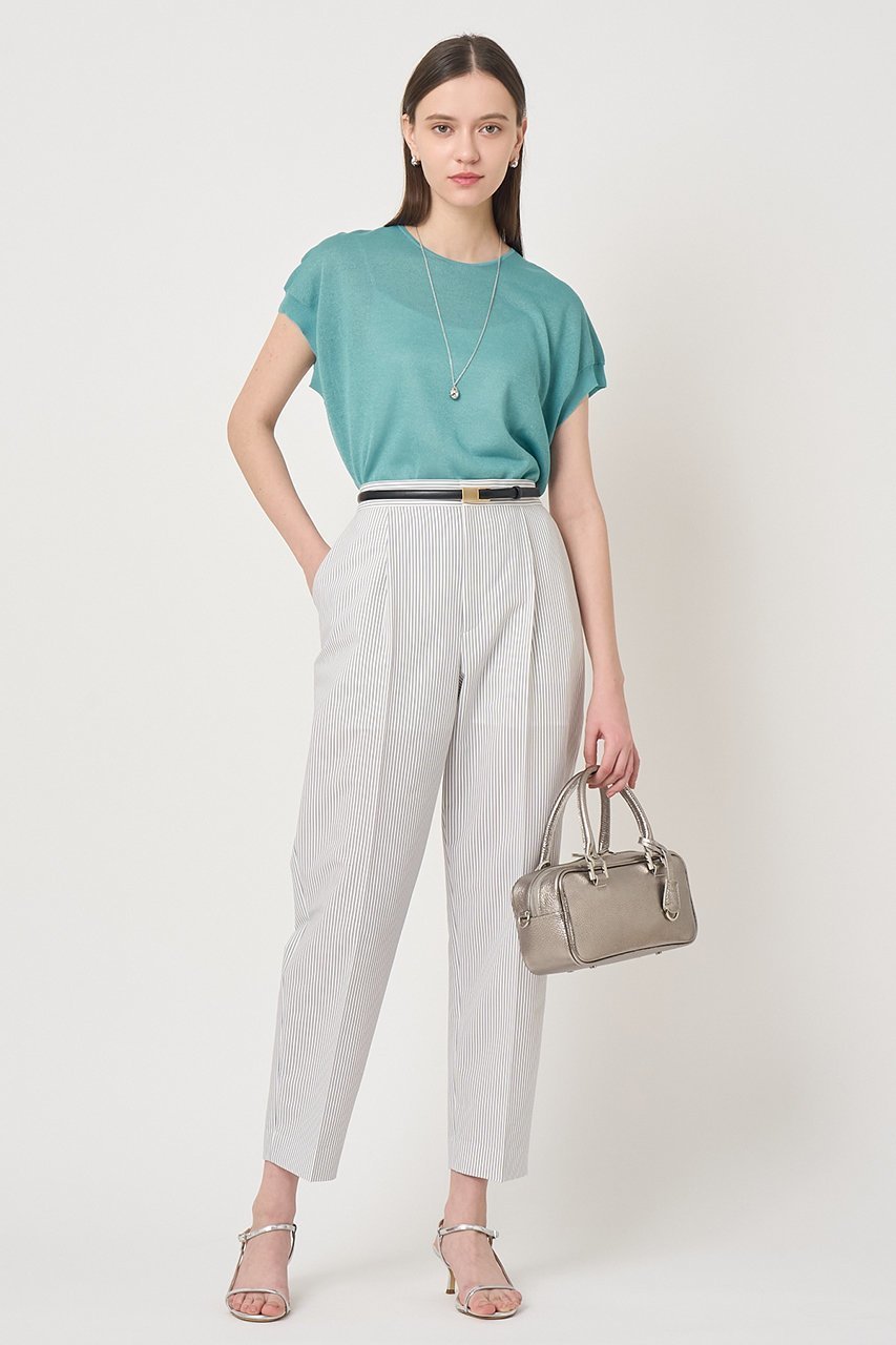 【アナイ/ANAYI】のサッカーストレッチテーパードパンツ 人気、トレンドファッション・服の通販 founy(ファニー) 　ファッション　Fashion　レディースファッション　Fashion for Women　パンツ　Pants & Trousers　サッカー　Seersucker, Summer Fabric　ストライプ　Stripe, Striped Pattern　ストレッチ　Stretch, Stretchy Fabric　センター　Center, Center Line　新作・新入荷　New Arrivals / New In　無地　Plain, Solid Color　other-6|ID: prp329100004865343 ipo3291000000036550638