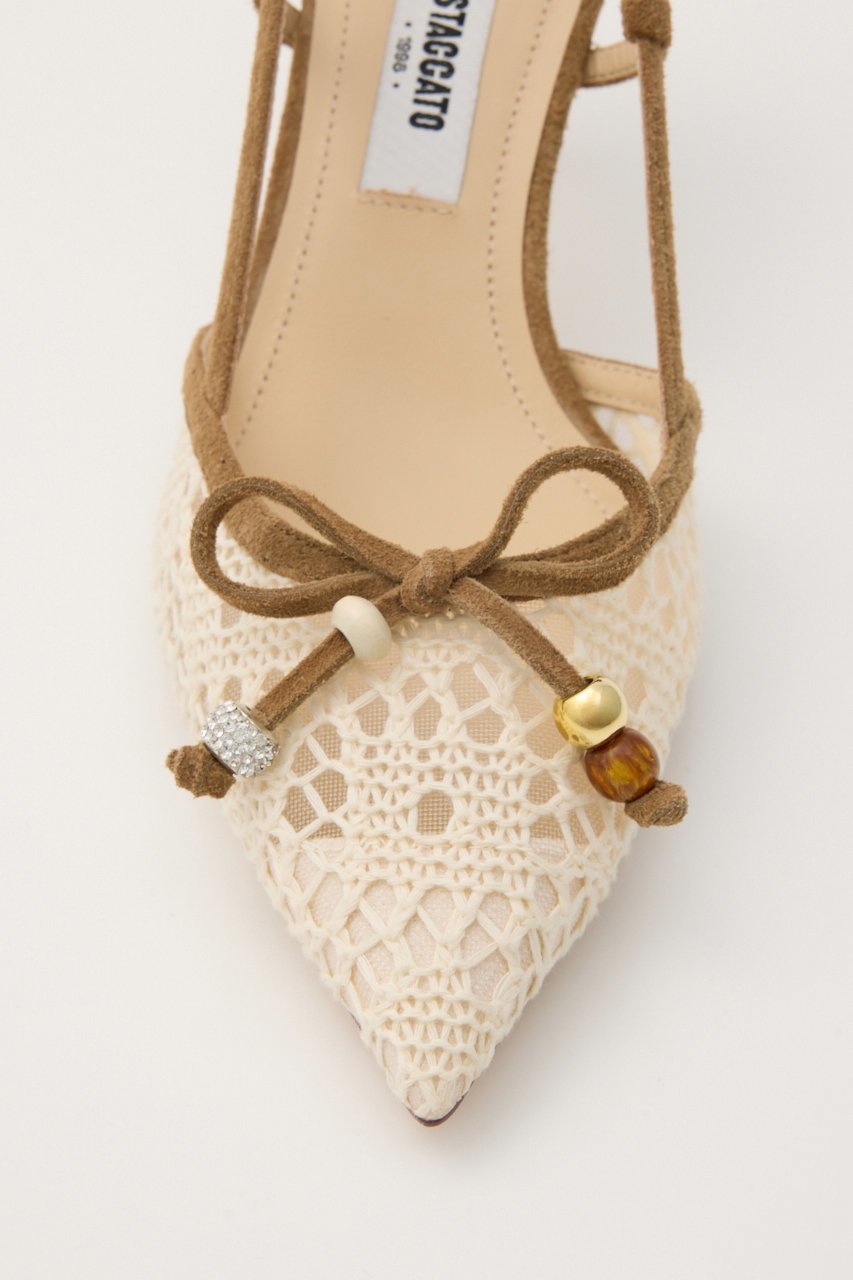 【スタッカート/STACCATO】のクロシェエバックオープンパンプス 人気、トレンドファッション・服の通販 founy(ファニー) 　ファッション　Fashion　レディースファッション　Fashion for Women　バッグ　Bags　アンクル　Ankle-Length Design　クロシェ　Crochet, Knitted Lace　コンビ　Combo, Combination Style　ミドル　Middle Length, Mid Height　メッシュ　Mesh, Net Fabric　ラップ　Wrap, Wrap Design　リゾート　Resort, Vacation Style　今季　This Season, Current Season　夏　Summer　春　Spring　S/S・春夏　SS, Spring/Summer, Warm Season　other-8|ID: prp329100004865351 ipo3291000000036213395