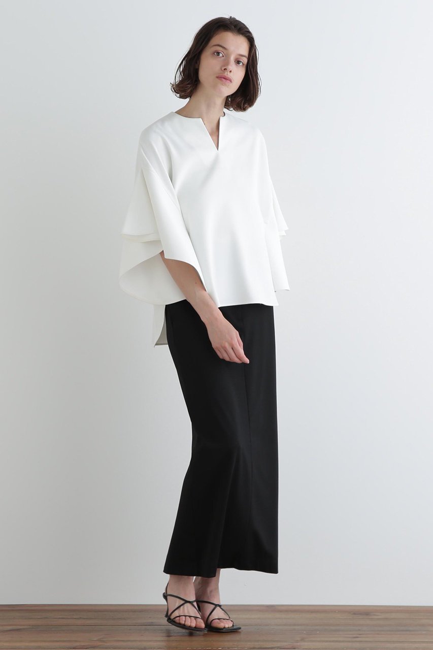 【ル フィル/LE PHIL】の2WAYツイルフレアブラウス 人気、トレンドファッション・服の通販 founy(ファニー) 　ファッション　Fashion　レディースファッション　Fashion for Women　トップス・カットソー　Cut & Sew Tops　シャツ・ブラウス・オフィスカジュアル　Elegant Blouses & Button-Ups　2026年　2026　おすすめ　Recommended / Our Picks　ショート　Short, Short Length　スリーブ　Sleeve, Long Sleeve / Short Sleeve　セットアップ　Set-Up, Coordinated Outfit　フェミニン　Feminine, Girly　フォーマル　Formal, Dressy　フレア　Flare, Flared　エレガント 上品　Elegant　夏　Summer　春　Spring　S/S・春夏　SS, Spring/Summer, Warm Season　other-3|ID: prp329100004866270 ipo3291000000036232616