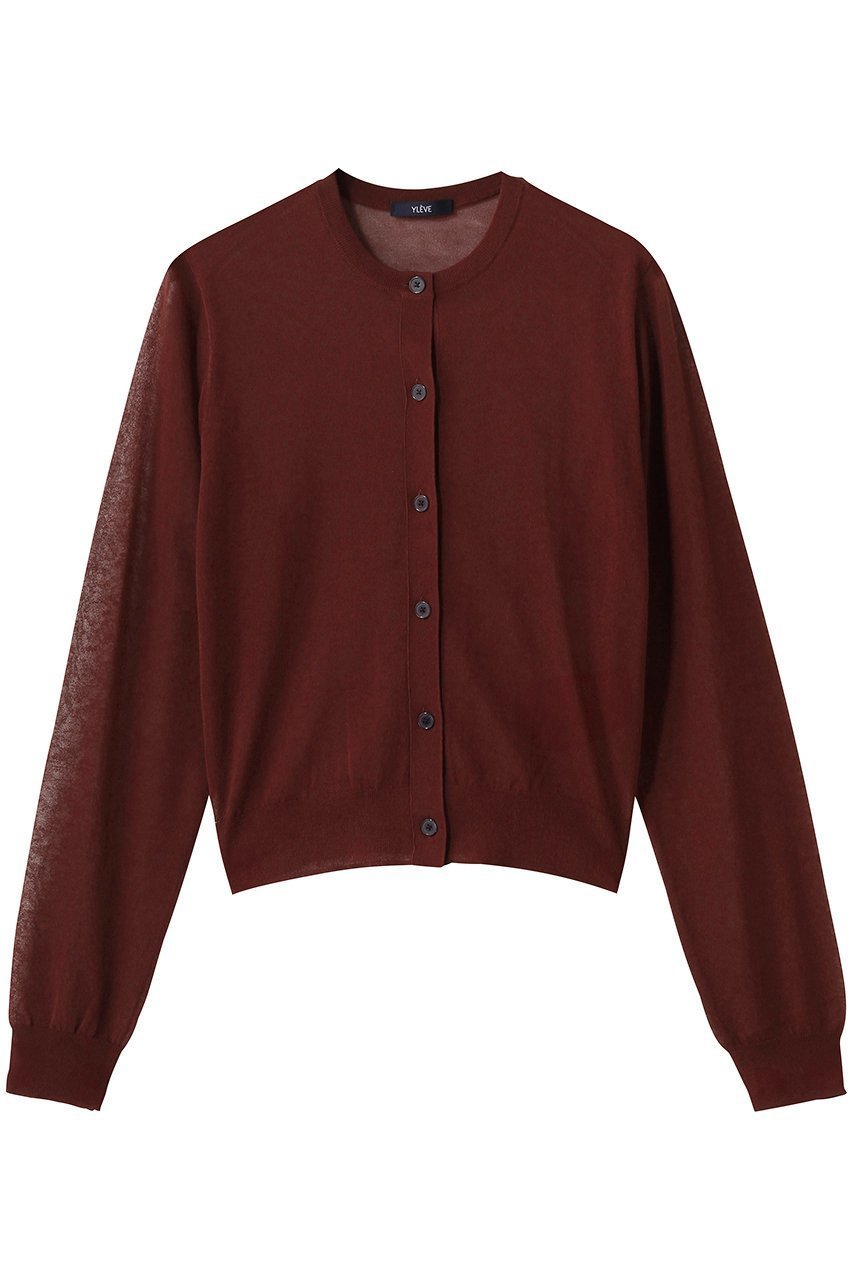 【イレーヴ/YLEVE】のシアー リブ ニット カーディガン インテリア・キッズ・メンズ・レディースファッション・服の通販 founy(ファニー) ファッション Fashion レディースファッション Fashion for Women トップス・カットソー Cut & Sew Tops ニット Knit Tops & Sweaters カーディガン・羽織り Layered Style Cardigans 2026年 2026 カーディガン Cardigan, Knitwear コンパクト Compact, Small Size シアー Sheer, See-Through フォルム Silhouette, Form エレガント 上品 Elegant 夏 Summer 春 Spring S/S・春夏 SS, Spring/Summer, Warm Season レッド|ID: prp329100004866272 ipo3291000000036232689