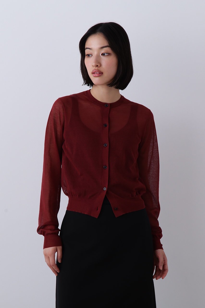 【イレーヴ/YLEVE】のシアー リブ ニット カーディガン 人気、トレンドファッション・服の通販 founy(ファニー) ファッション Fashion レディースファッション Fashion for Women トップス・カットソー Cut & Sew Tops ニット Knit Tops & Sweaters カーディガン・羽織り Layered Style Cardigans 2026年 2026 カーディガン Cardigan, Knitwear コンパクト Compact, Small Size シアー Sheer, See-Through フォルム Silhouette, Form エレガント 上品 Elegant 夏 Summer 春 Spring S/S・春夏 SS, Spring/Summer, Warm Season other-7|ID: prp329100004866272 ipo3291000000036232697