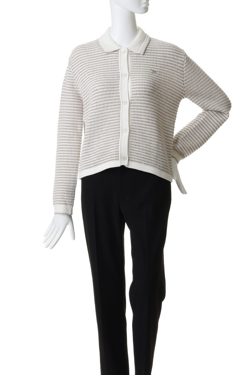 【メゾン キツネ/MAISON KITSUNE】のLACE KNIT STRIPED カーディガン 人気、トレンドファッション・服の通販 founy(ファニー) 　ファッション　Fashion　レディースファッション　Fashion for Women　トップス・カットソー　Cut & Sew Tops　ニット　Knit Tops & Sweaters　カーディガン・羽織り　Layered Style Cardigans　カジュアルプルオーバー・ニットトップス　Pullovers & Knit Tops / Casual Pullovers　2026年　2026　カーディガン　Cardigan, Knitwear　ストライプ　Stripe, Striped Pattern　スラックス　Slacks, Dress Pants　スリーブ　Sleeve, Long Sleeve / Short Sleeve　デニム　Denim, Jeans Material　レース　Lace, Lace Fabric　ロング　Long, Long-Length　夏　Summer　春　Spring　S/S・春夏　SS, Spring/Summer, Warm Season　other-2|ID: prp329100004866274 ipo3291000000036232714