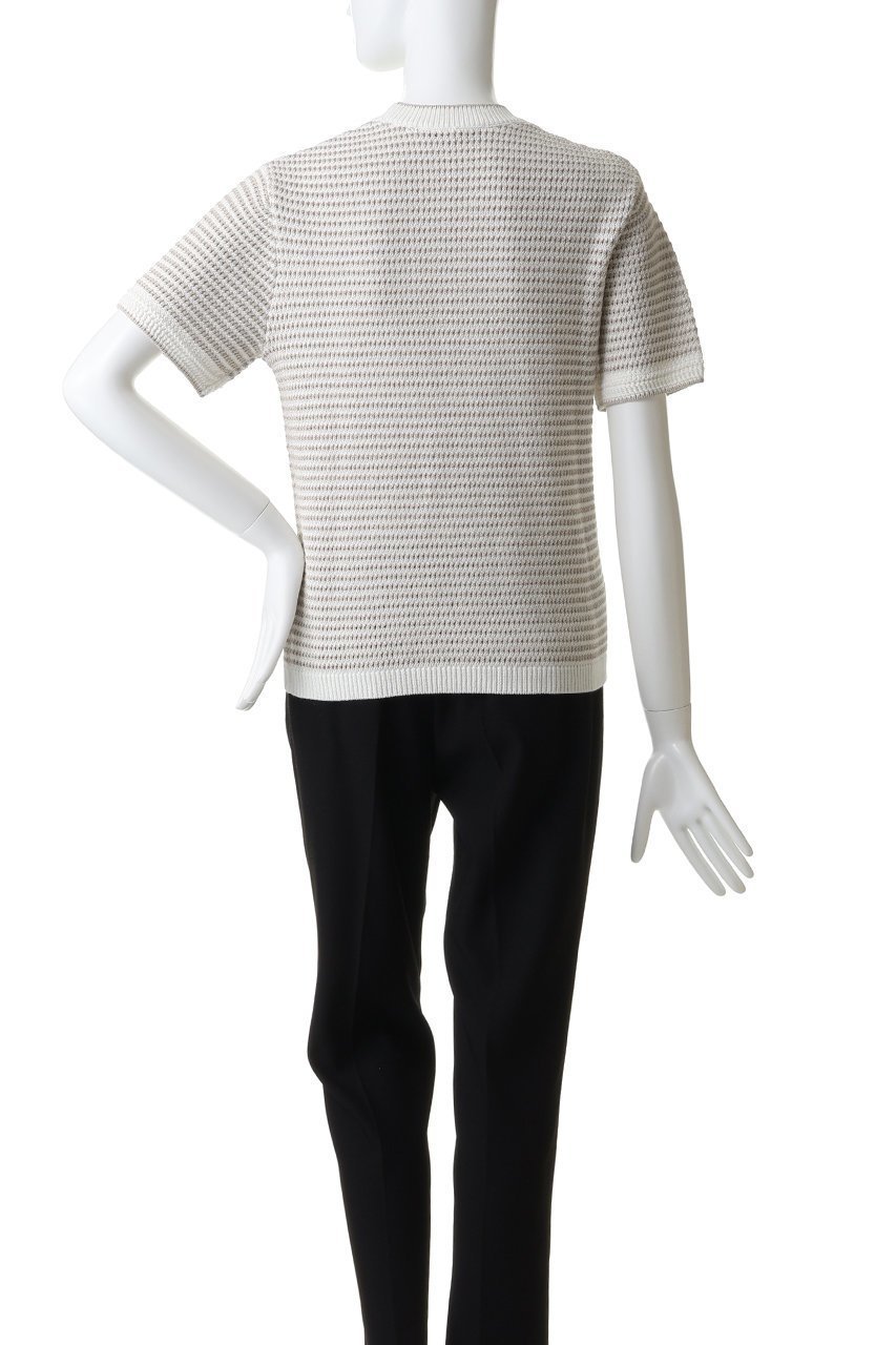 【メゾン キツネ/MAISON KITSUNE】のLACE KNIT STRIPED ショートスリーブ ジャンパー 人気、トレンドファッション・服の通販 founy(ファニー) 　ファッション　Fashion　レディースファッション　Fashion for Women　トップス・カットソー　Cut & Sew Tops　ニット　Knit Tops & Sweaters　カジュアルプルオーバー・ニットトップス　Pullovers & Knit Tops / Casual Pullovers　2026年　2026　ショート　Short, Short Length　シンプル　Simple, Minimal　ストライプ　Stripe, Striped Pattern　スリーブ　Sleeve, Long Sleeve / Short Sleeve　レース　Lace, Lace Fabric　夏　Summer　春　Spring　S/S・春夏　SS, Spring/Summer, Warm Season　other-4|ID: prp329100004866275 ipo3291000000036232725